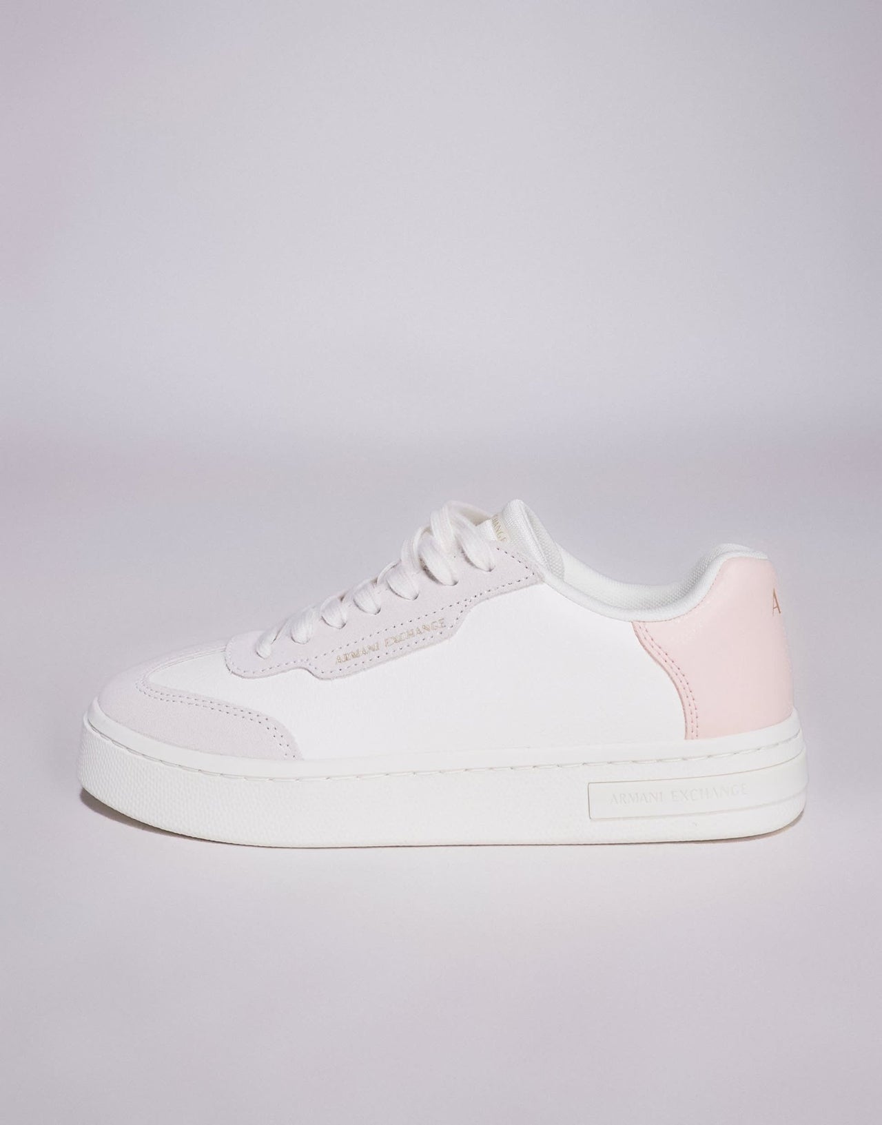 Armani Exchange logo trainers in off white and pink - ASOS Sample Sale