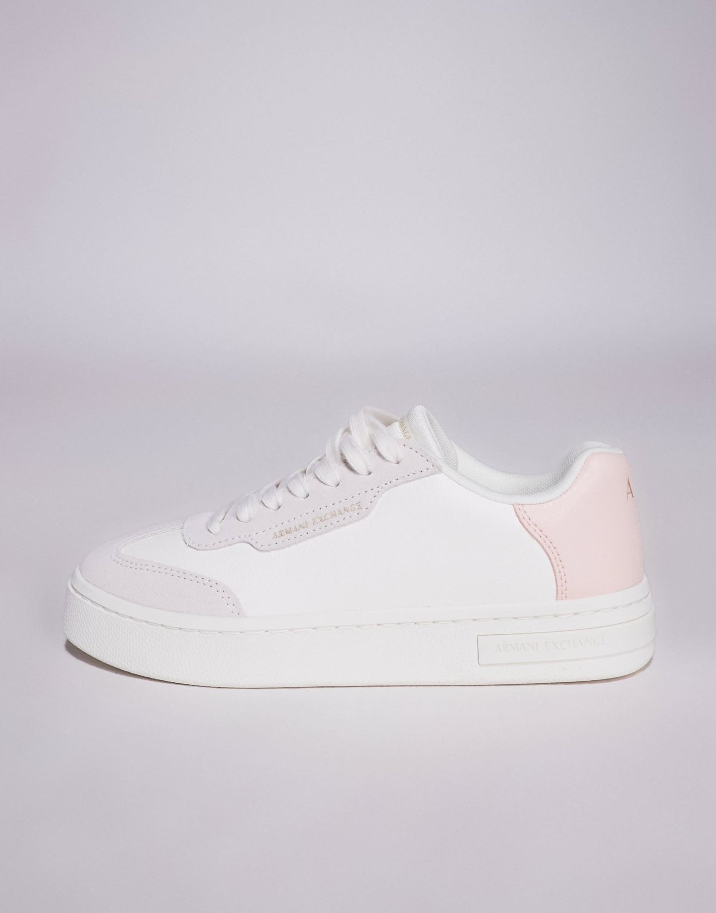 Armani Exchange logo trainers in off white and pink - ASOS Sample Sale