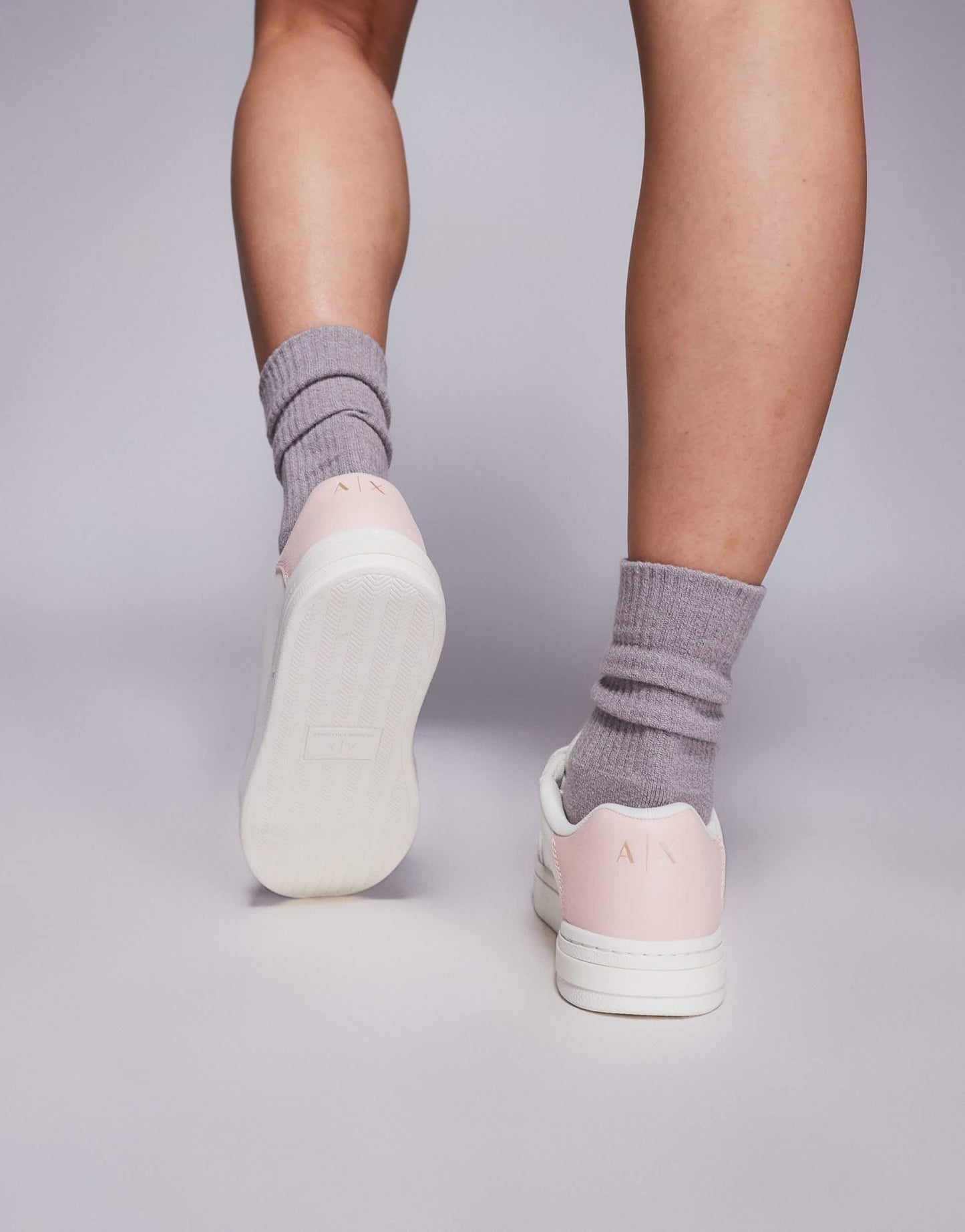 Armani Exchange logo trainers in off white and pink - ASOS Sample Sale