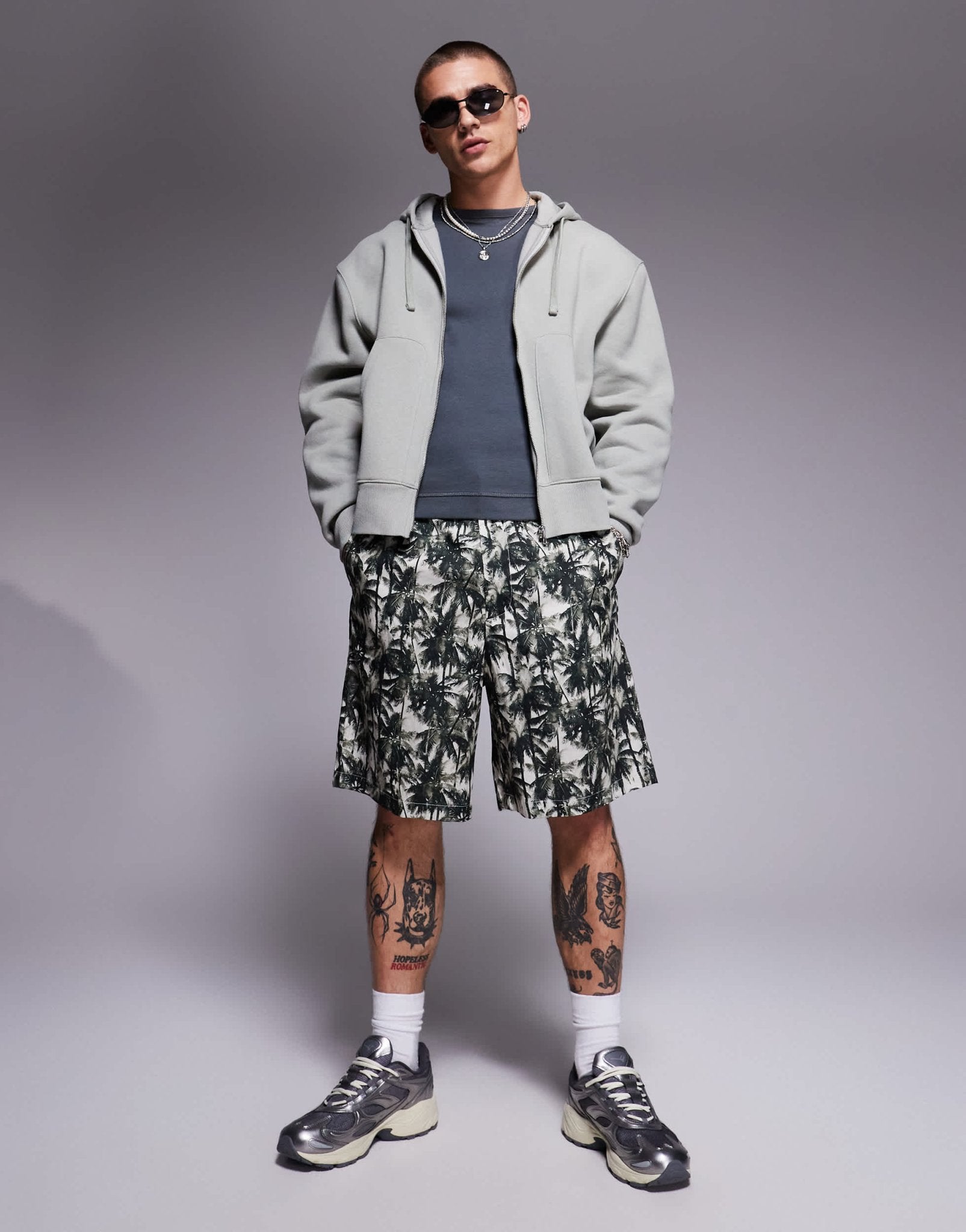 Armani Exchange shorts in green palm print - ASOS Sample Sale