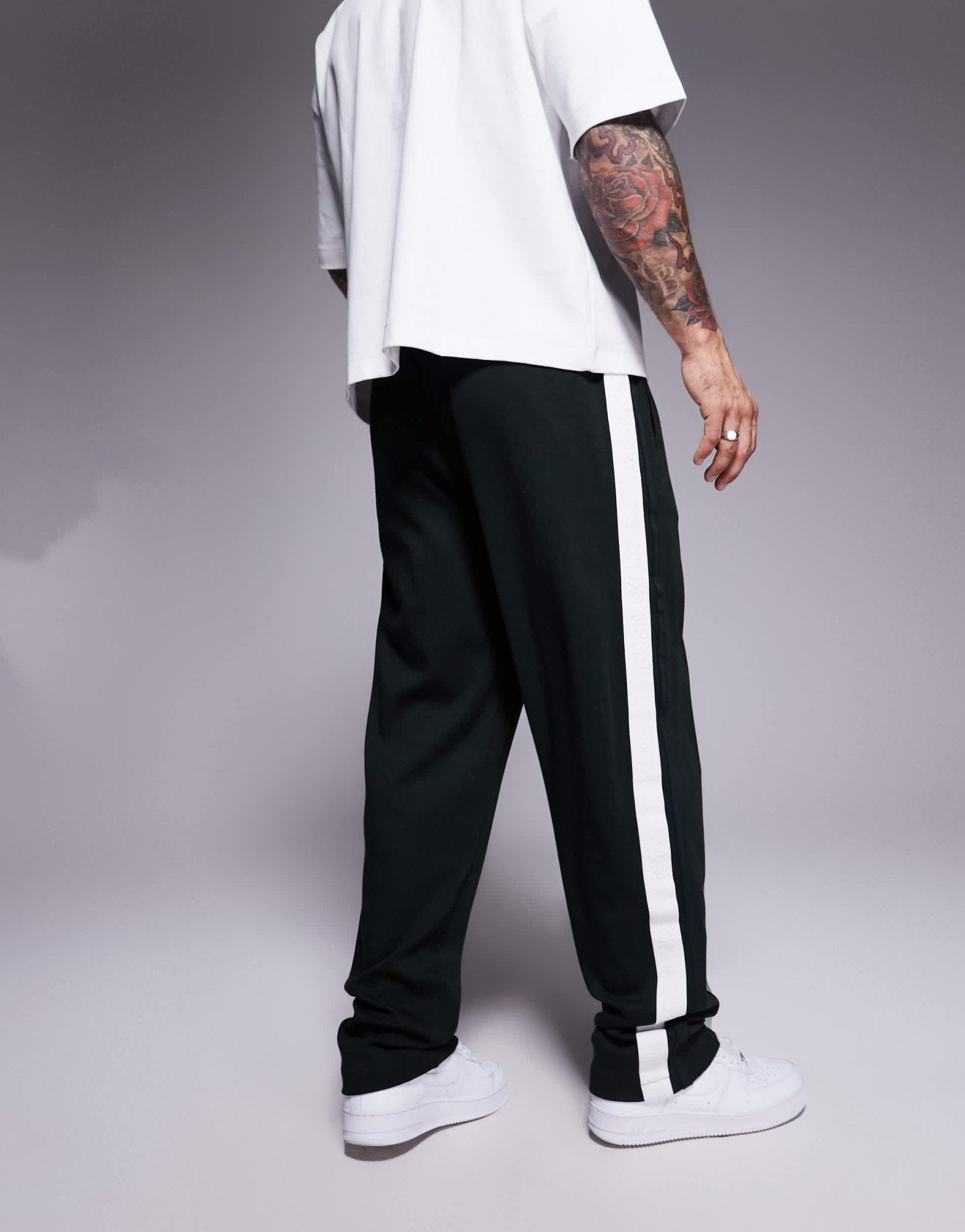 Armani Exchange tracksuit joggers with logo taping in green - ASOS Sample Sale