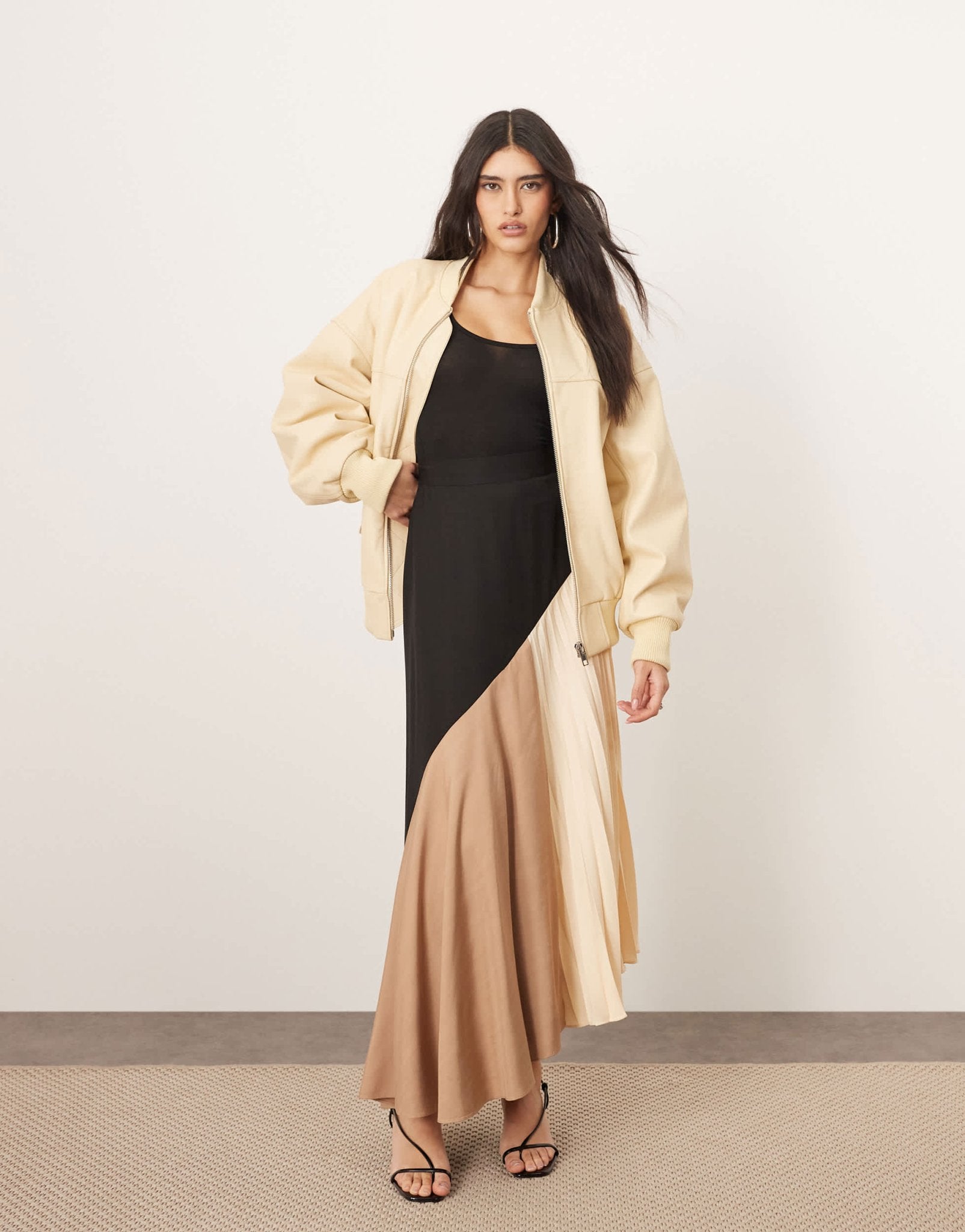 ARRANGE colourblock pleat detail midi skirt in multi - ASOS Sample Sale
