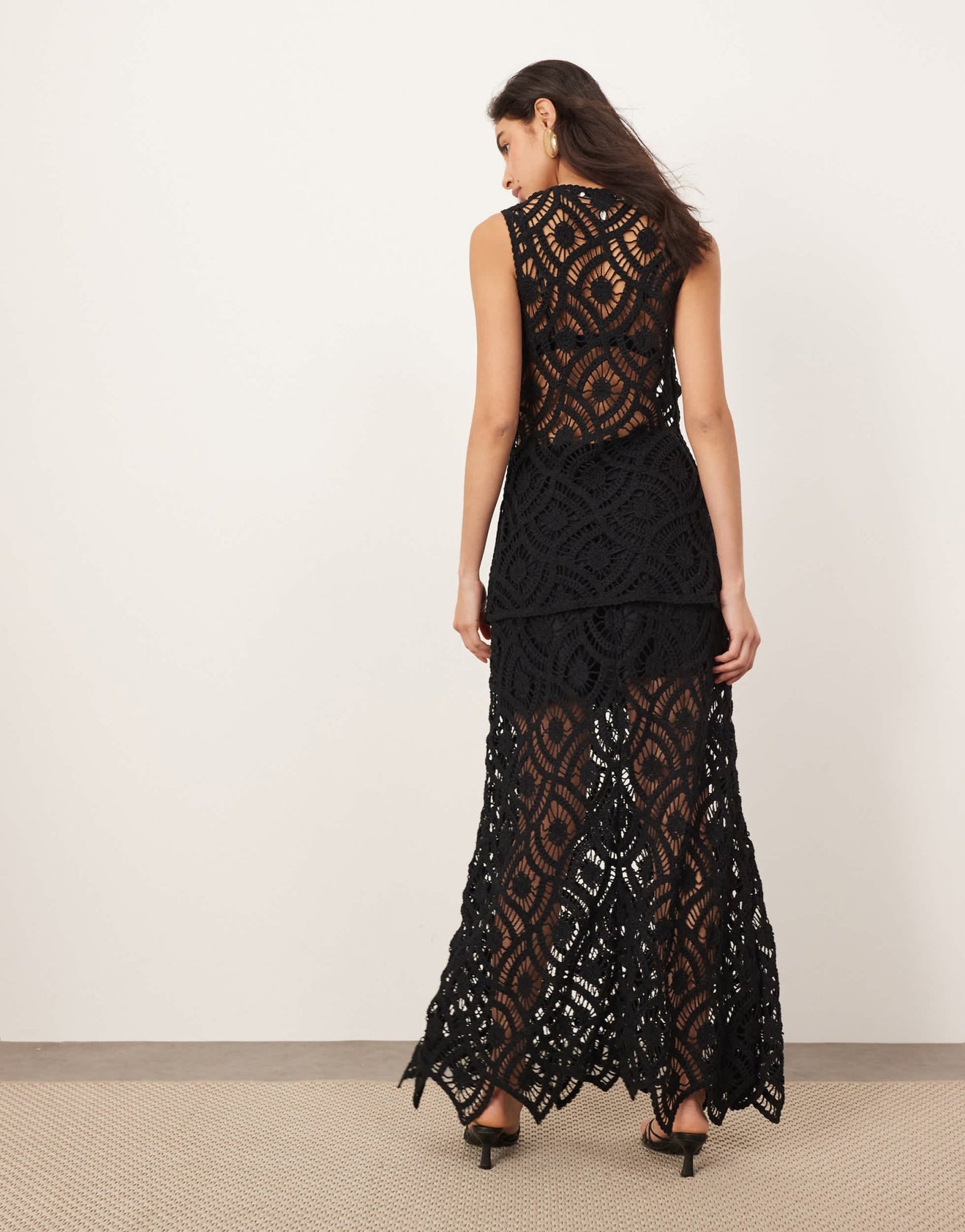 ARRANGE crochet a-line maxi skirt co ord in black - ASOS Sample Sale