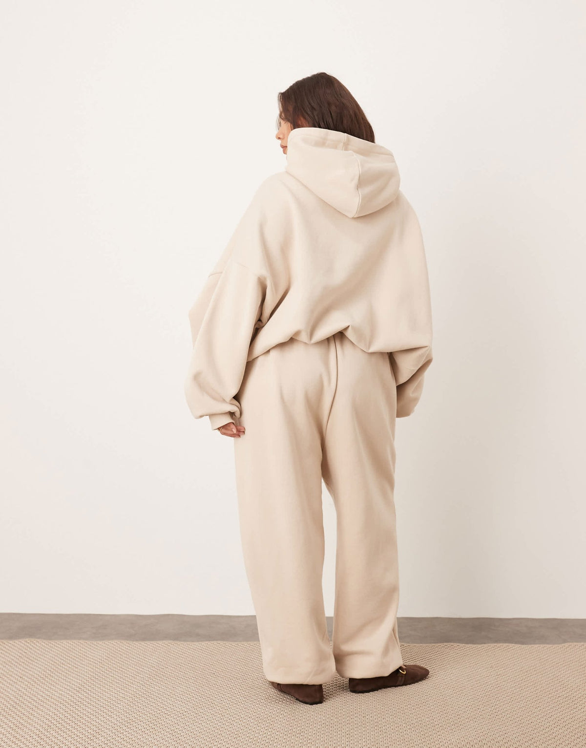 ARRANGE Curve oversized premium heavy weight jogger with cuff in oatmeal - ASOS Sample Sale