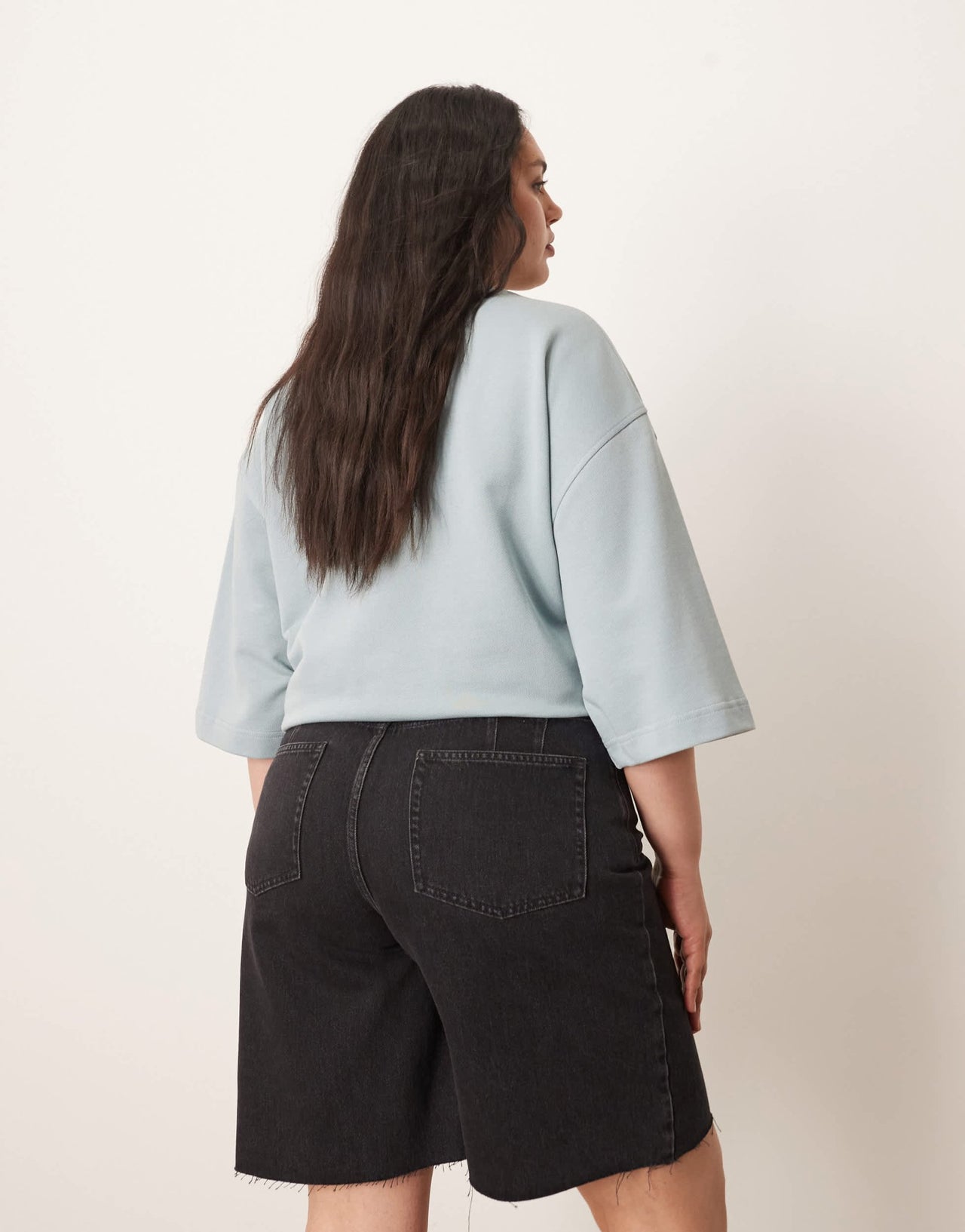 ARRANGE Curve Wilson denim slouchy short in washed black - ASOS Sample Sale