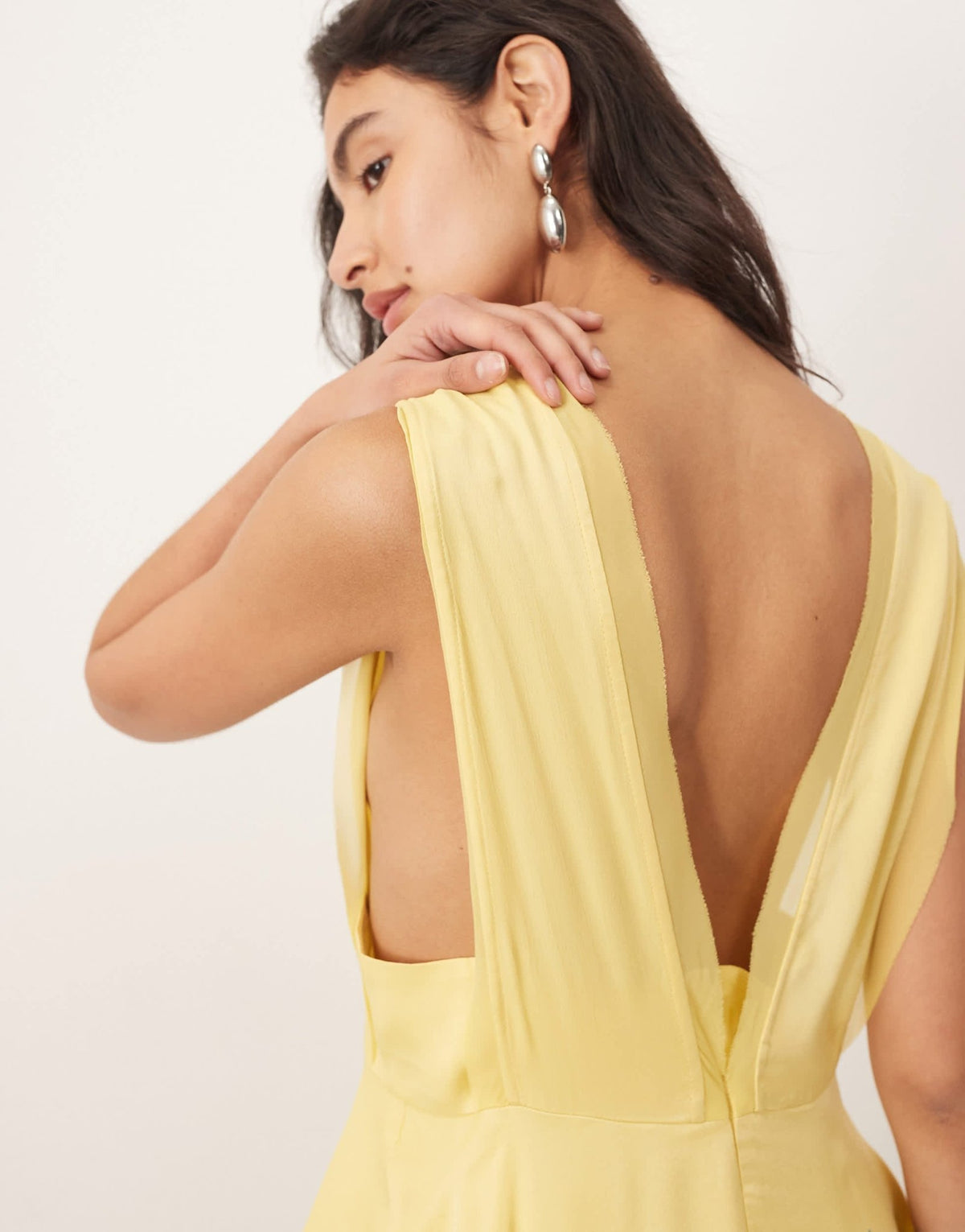 ARRANGE floral embroidered sleeveless midi dress with side splits in yellow - ASOS Sample Sale