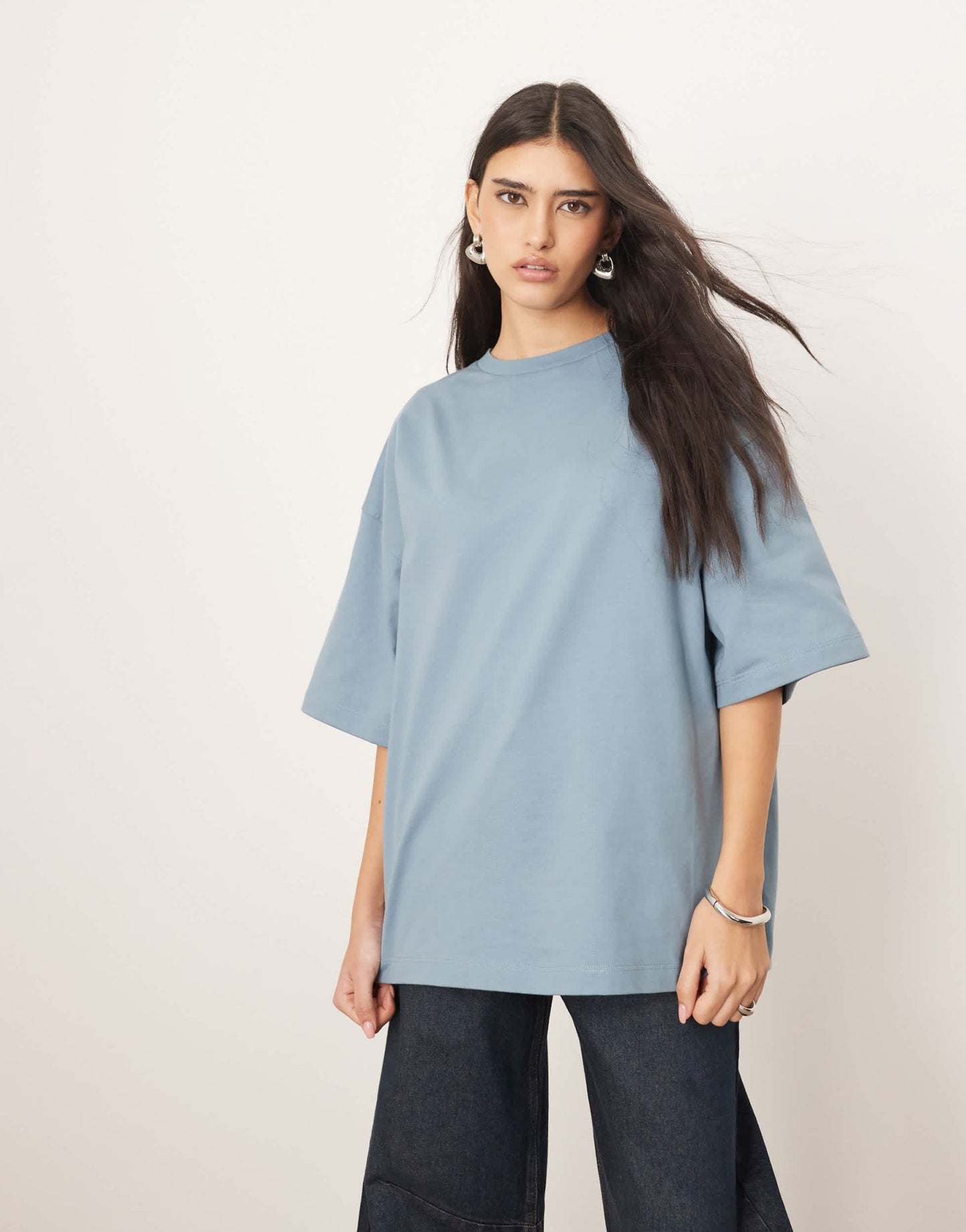 ARRANGE oversized premium heavy weight t-shirt in washed blue - ASOS Sample Sale