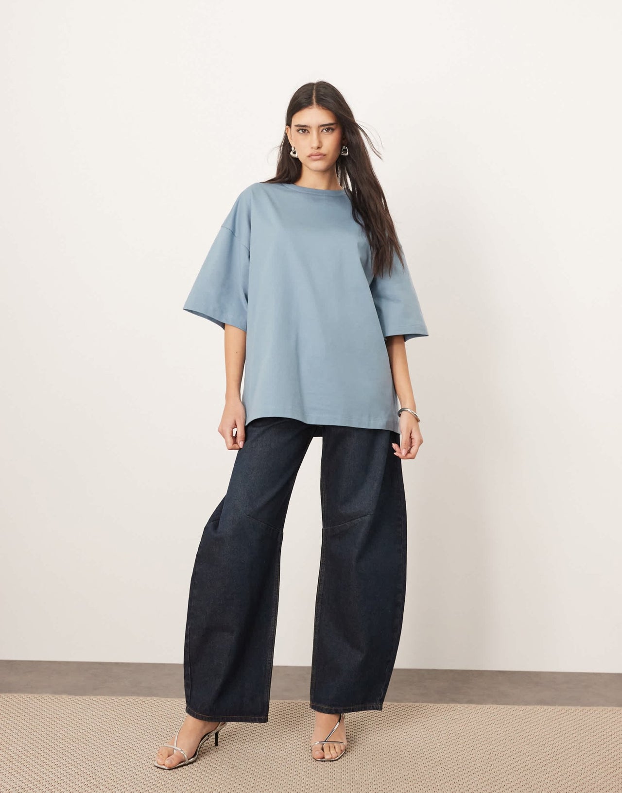 ARRANGE oversized premium heavy weight t-shirt in washed blue - ASOS Sample Sale