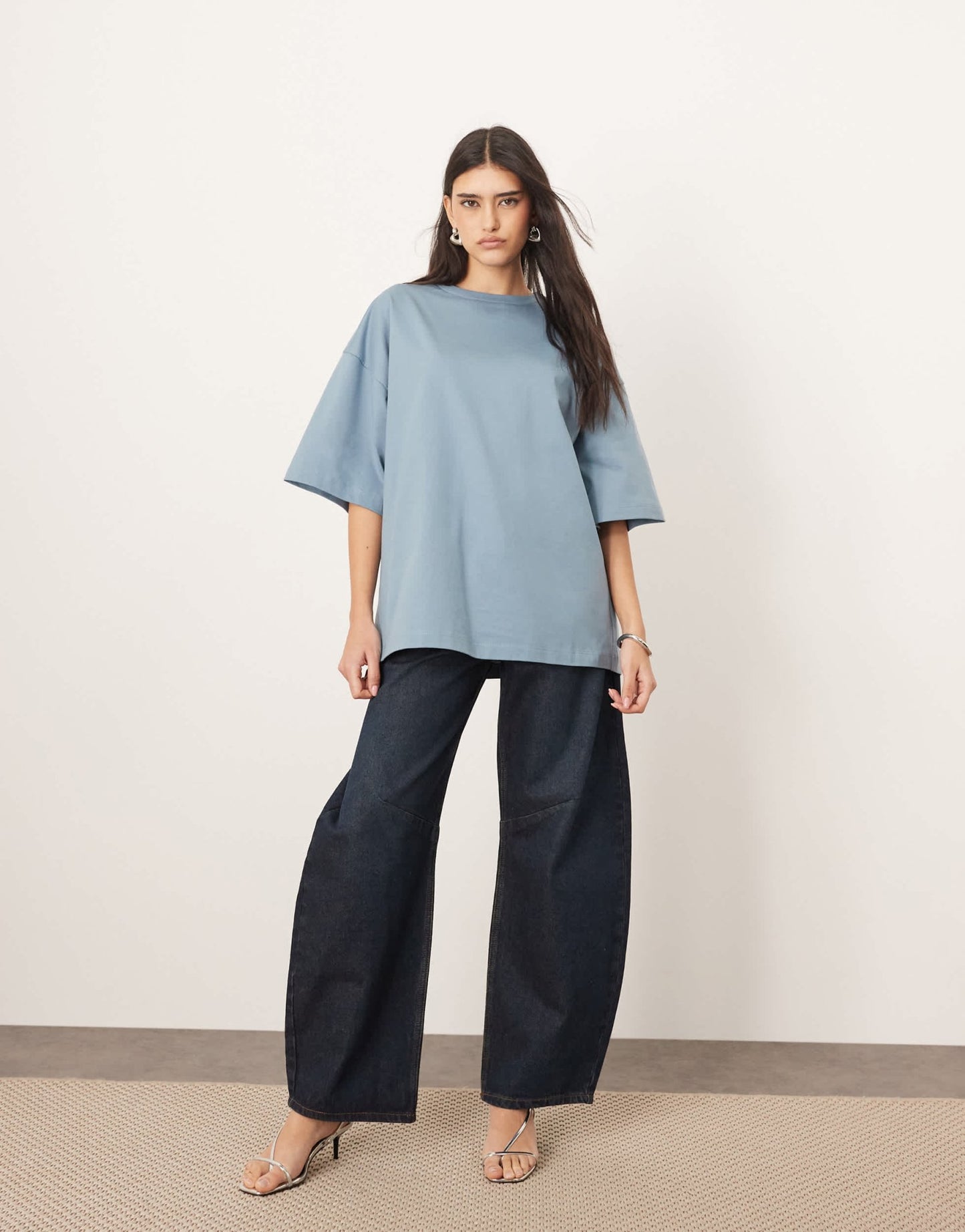 ARRANGE oversized premium heavy weight t-shirt in washed blue - ASOS Sample Sale