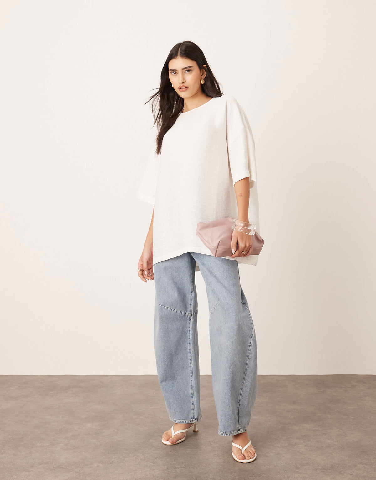 ARRANGE oversized textured boxy woven t-shirt in white - ASOS Sample Sale