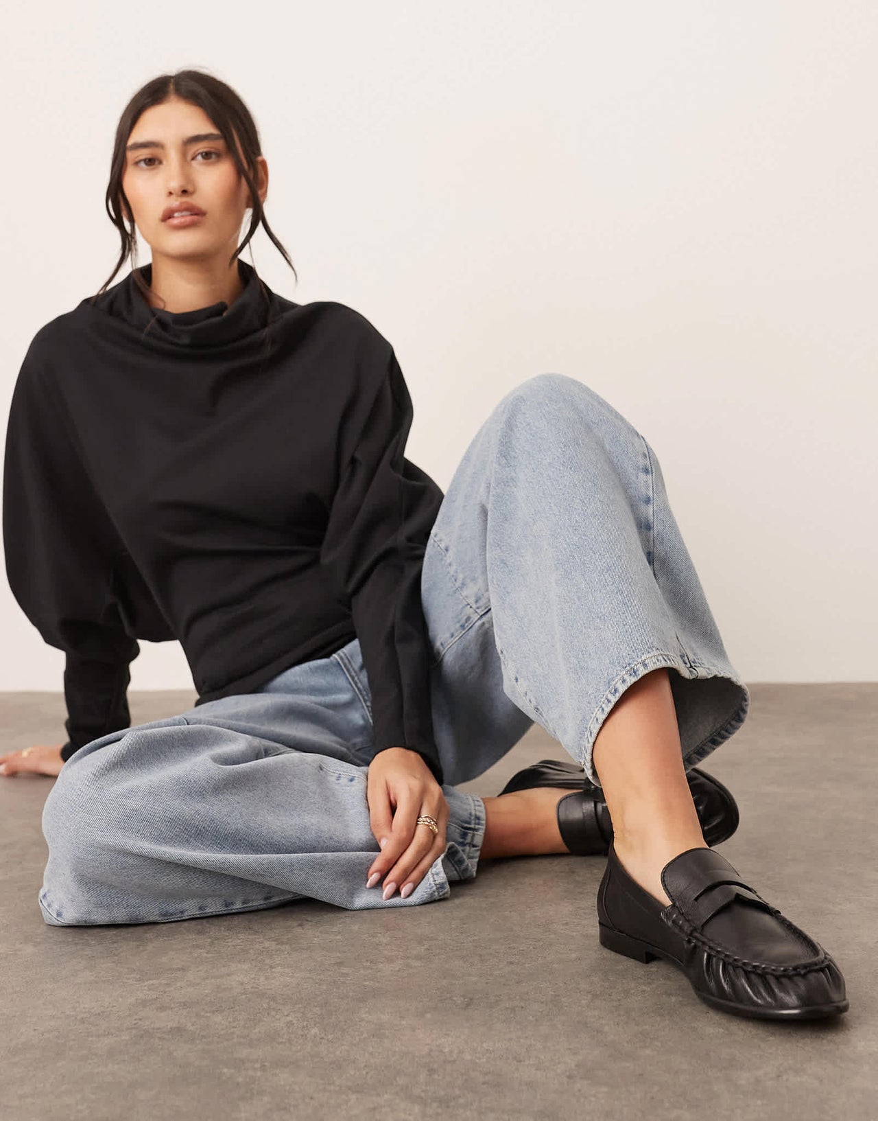ARRANGE Premium leather loafer in black - ASOS Sample Sale
