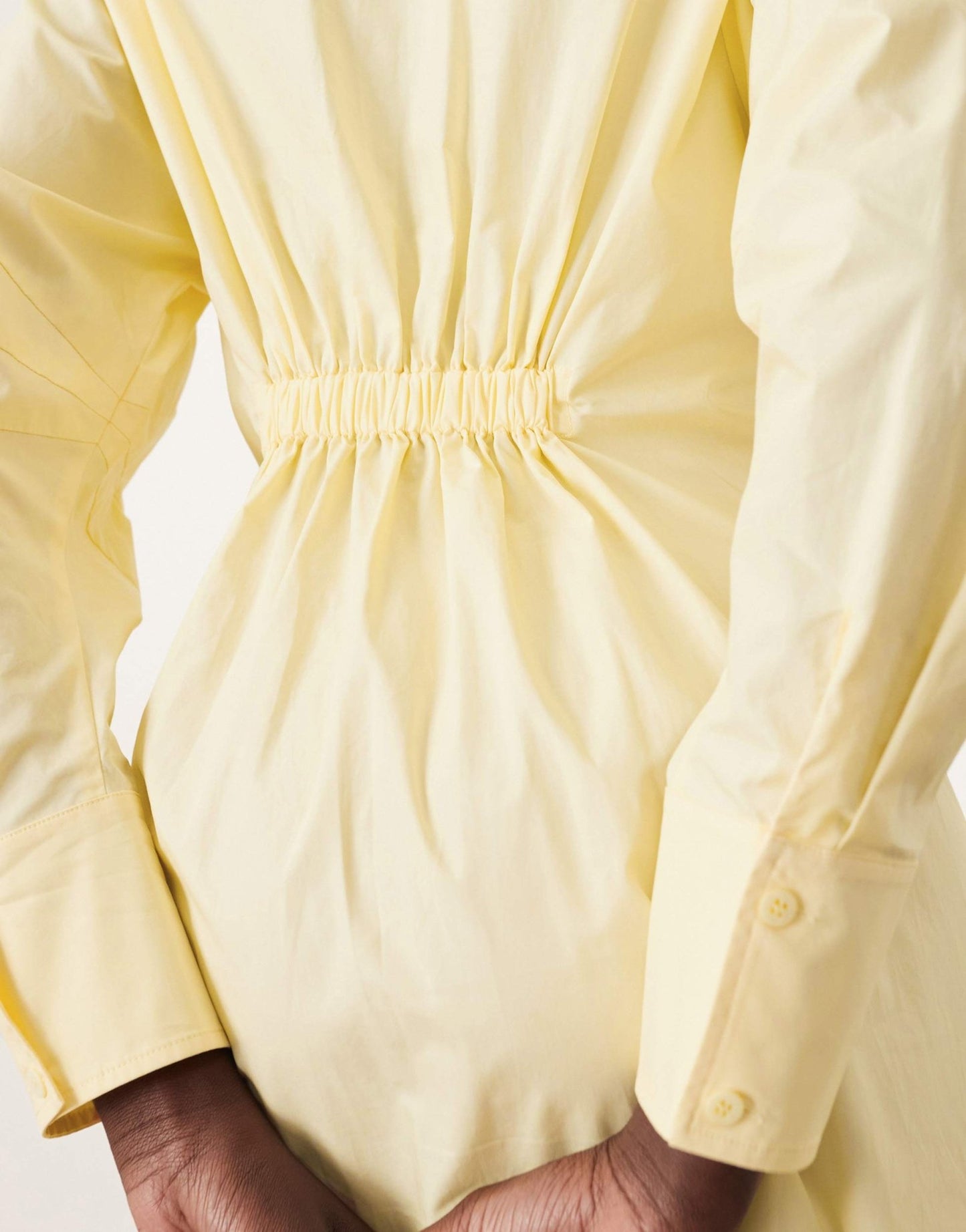 ARRANGE premium waisted shirt midi dress in buttermilk - ASOS Sample Sale