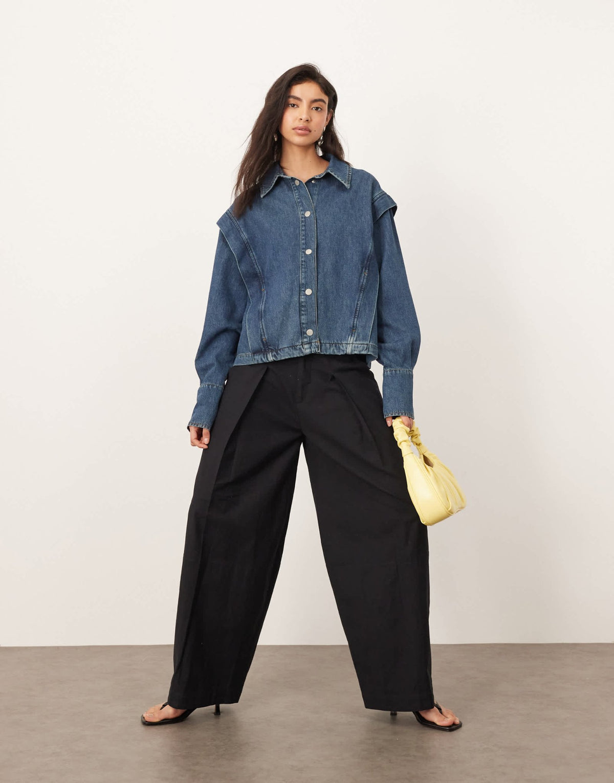 ARRANGE Remi linen high waist barrel trouser in black - ASOS Sample Sale