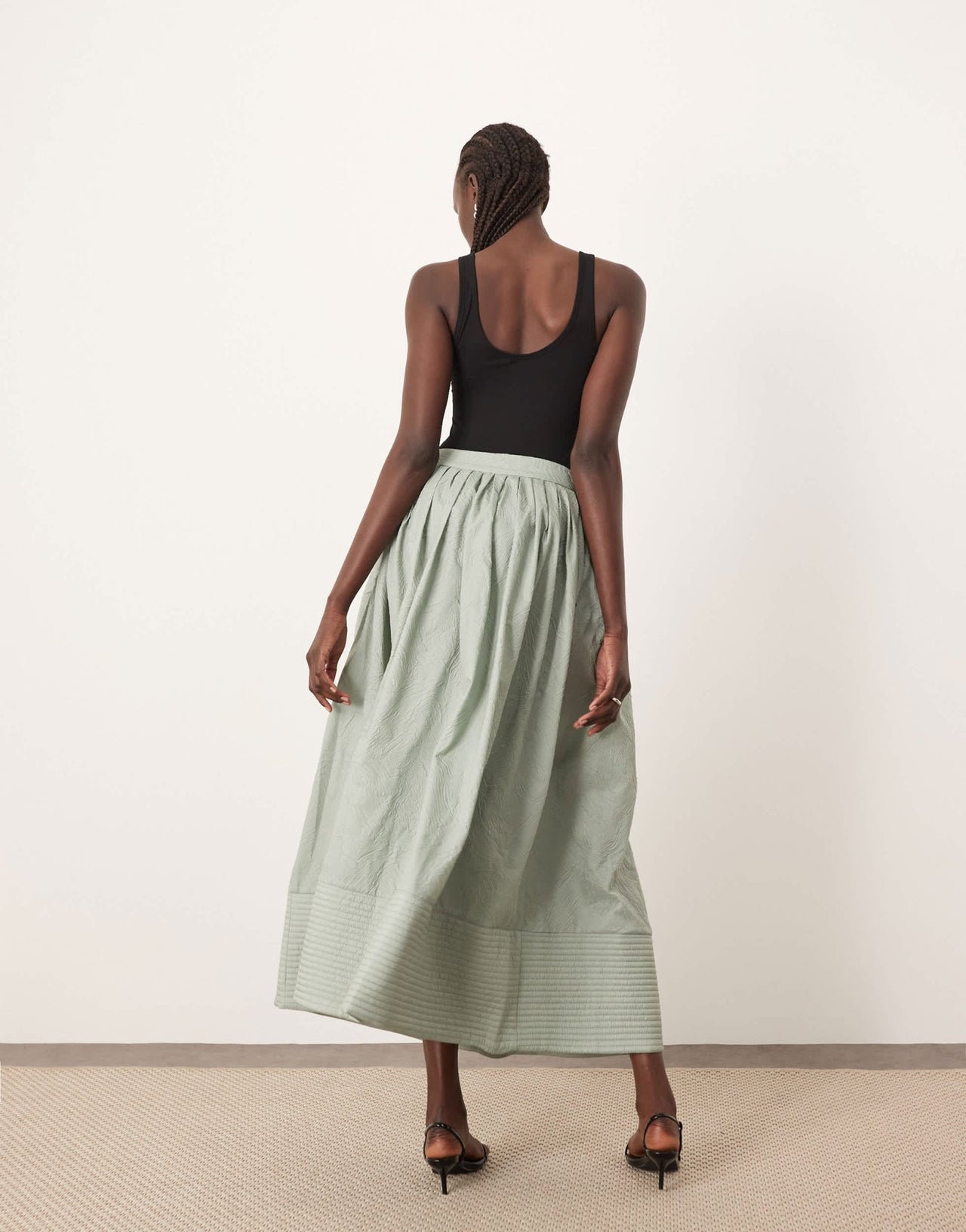 ARRANGE textured maxi skirt with pockets in sage - ASOS Sample Sale