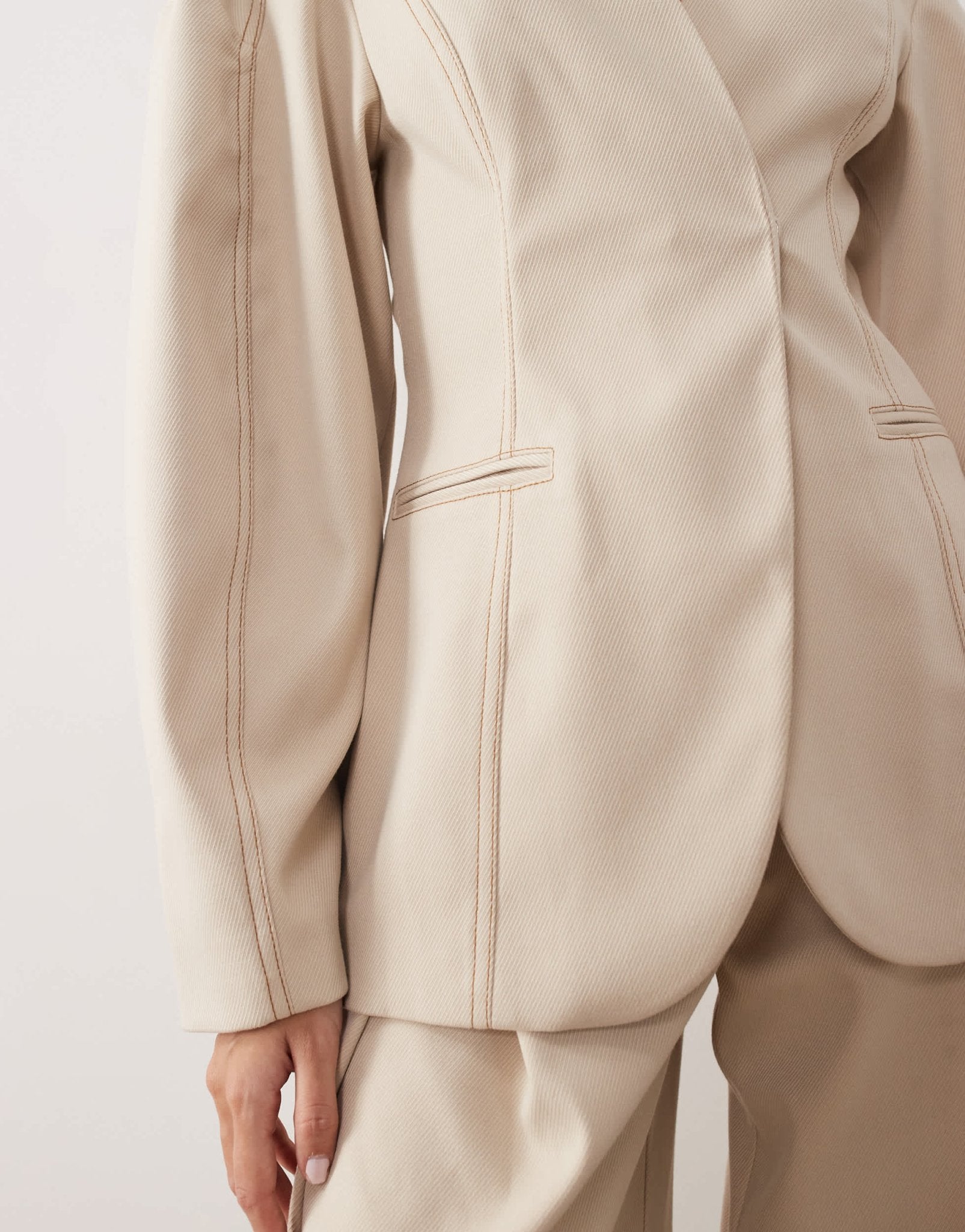 ARRANGE twill sculpted blazer co - ord in stone - ASOS Sample Sale