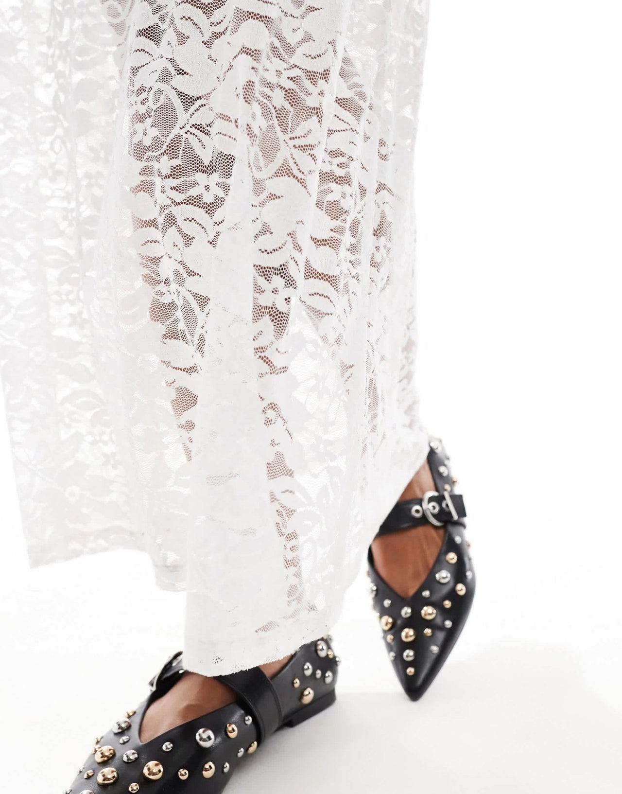 ASOS DESIGN 2 in 1 T-shirt midi lace dress in white with graphic print - ASOS Sample Sale