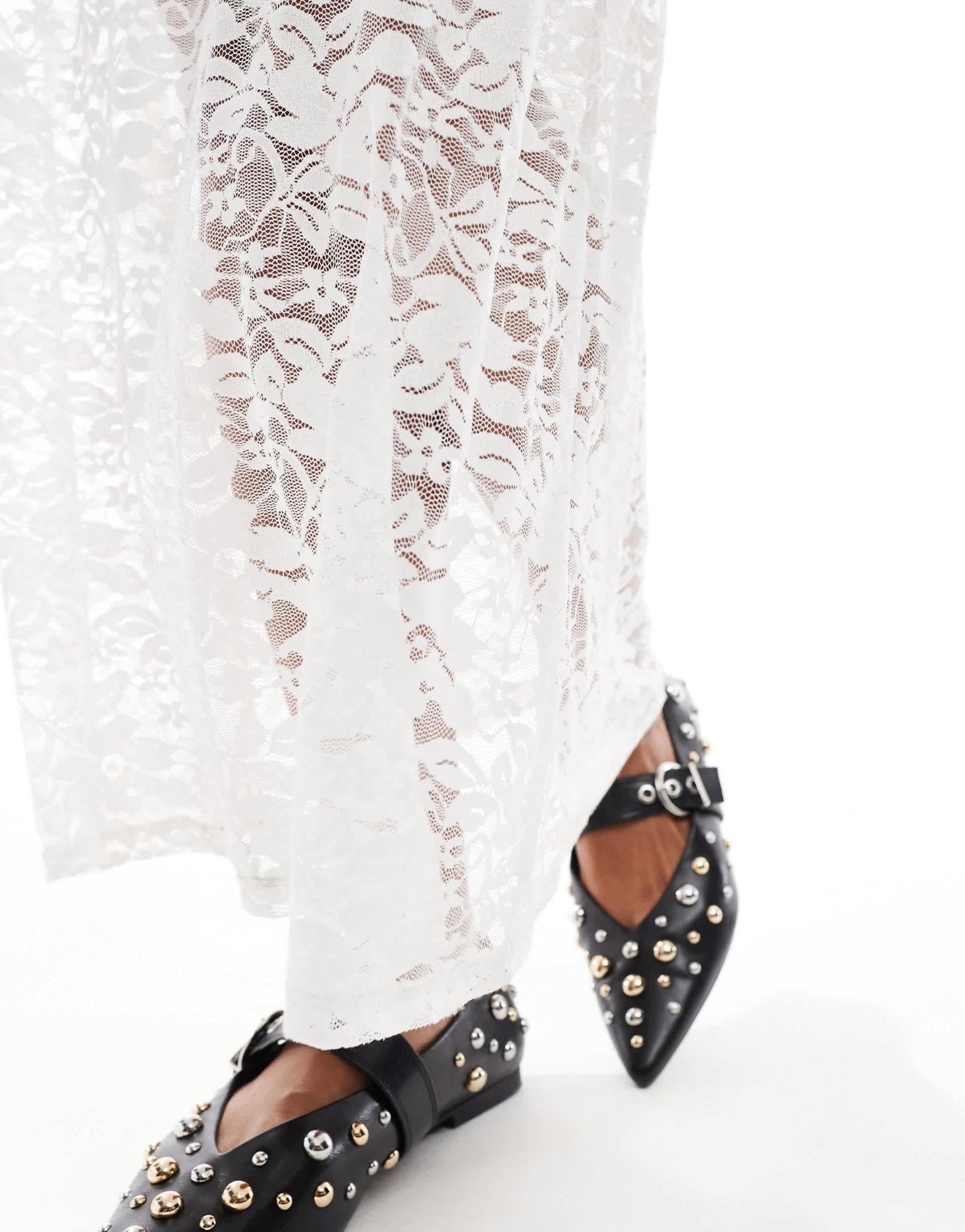 ASOS DESIGN 2 in 1 T-shirt midi lace dress in white with graphic print - ASOS Sample Sale