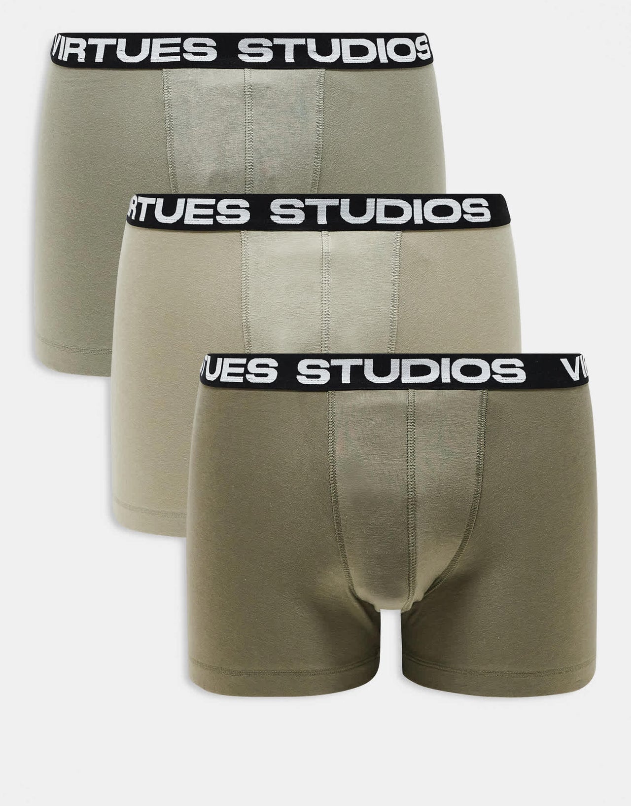 ASOS DESIGN 3 pack trunk with printed waistband in khaki - KHAKI - ASOS Sample Sale