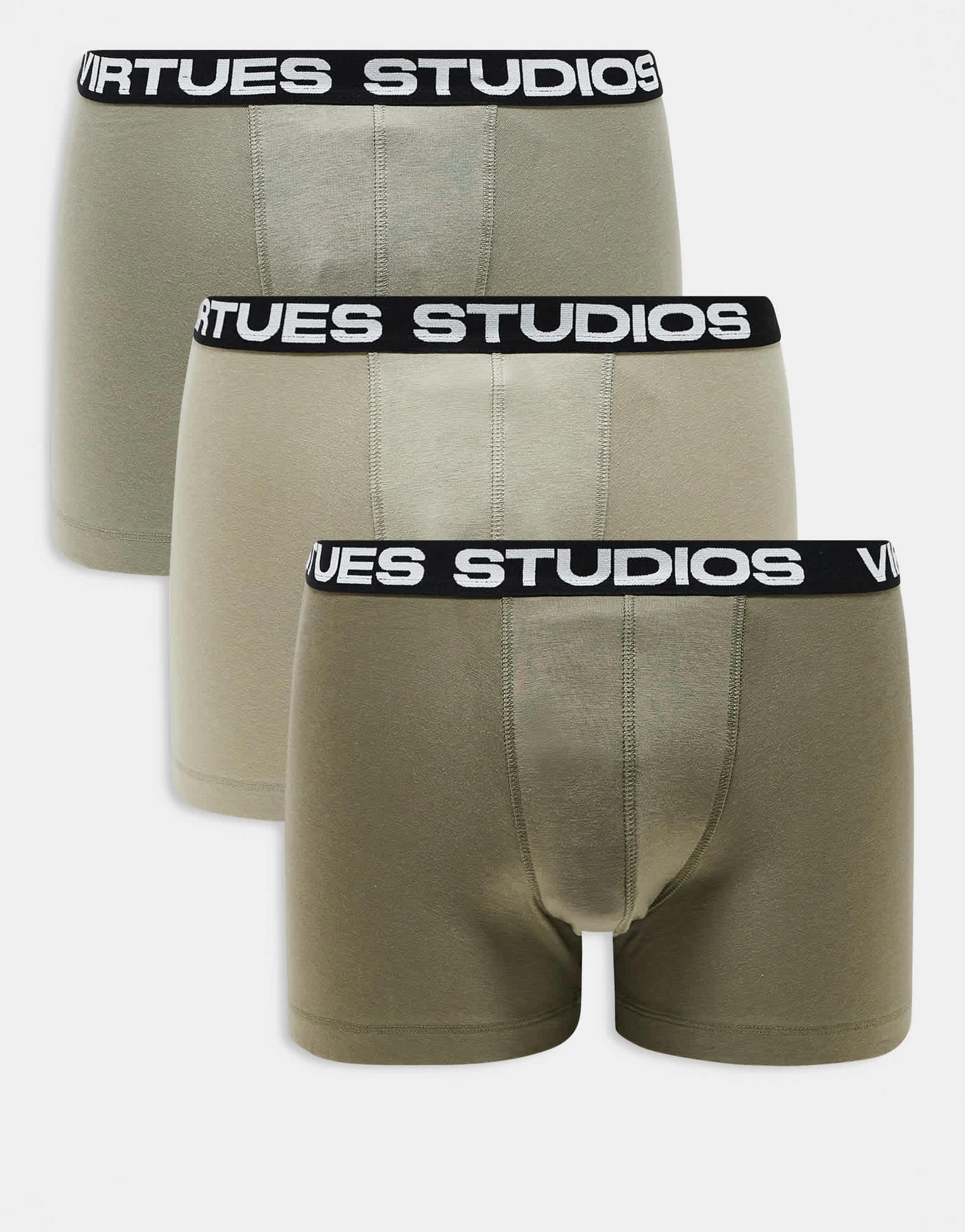 ASOS DESIGN 3 pack trunk with printed waistband in khaki - KHAKI - ASOS Sample Sale