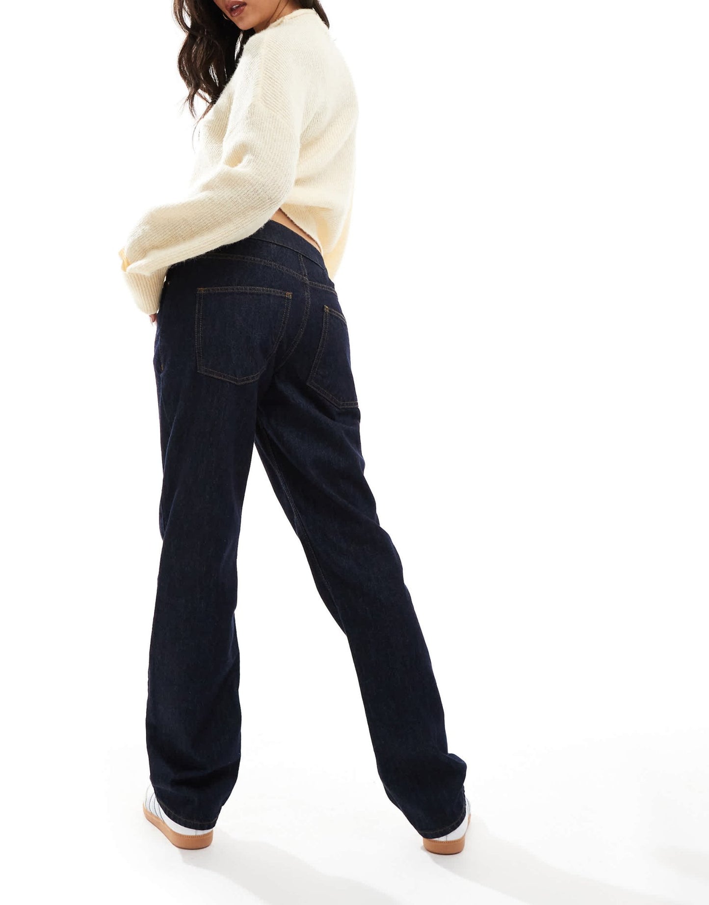 ASOS DESIGN 90s straight jeans with button waist in indigo - ASOS Sample Sale