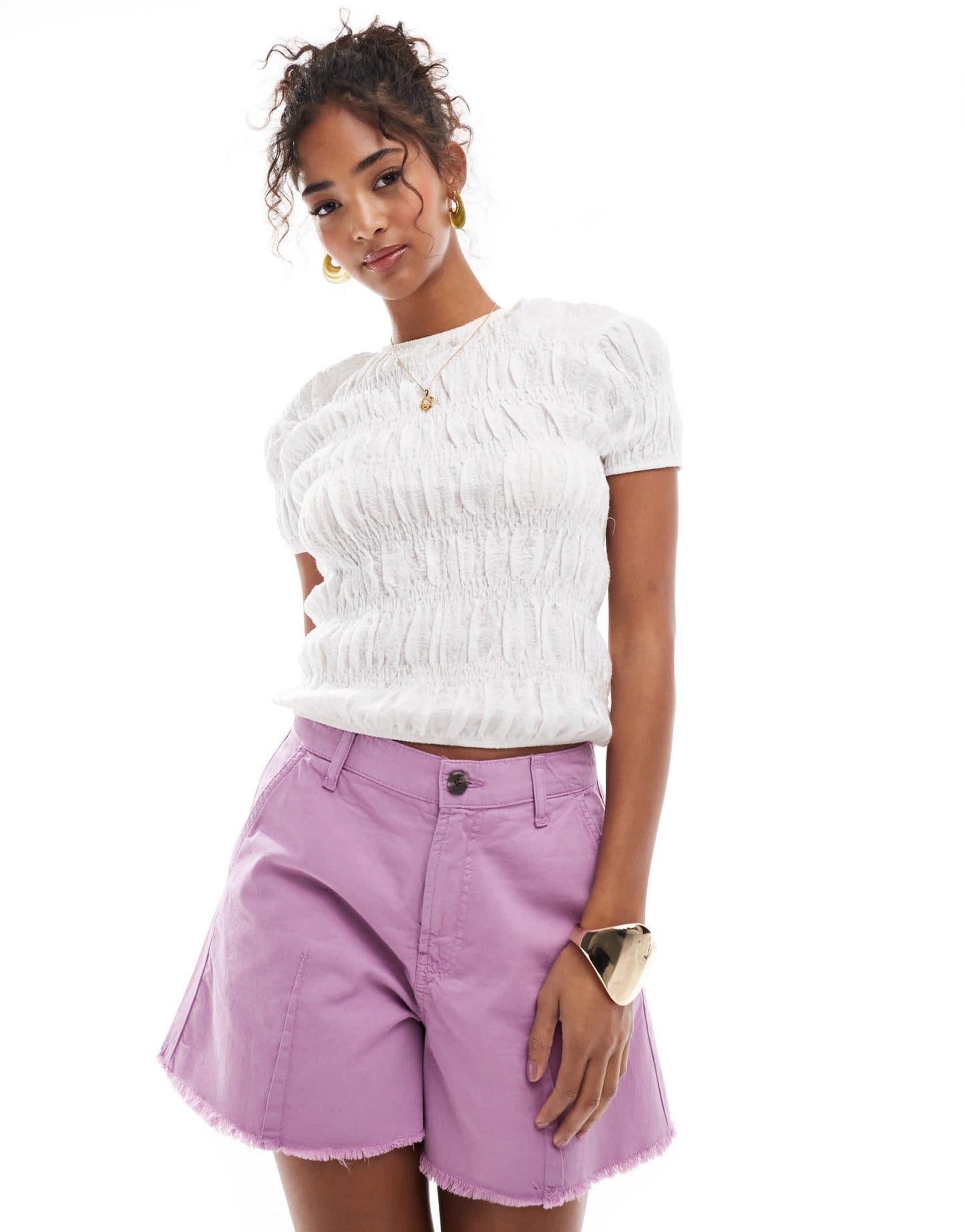 ASOS DESIGN a line short in washed lilac - ASOS Sample Sale