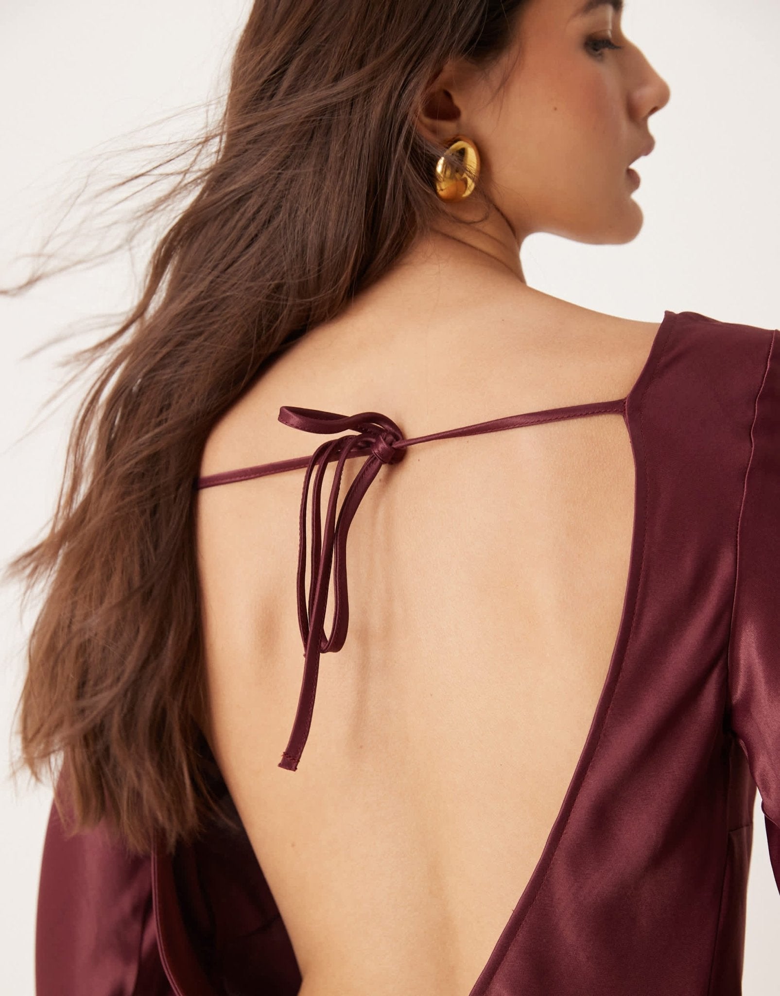 ASOS DESIGN angel sleeve low back mini dress - ASOS Sample Sale