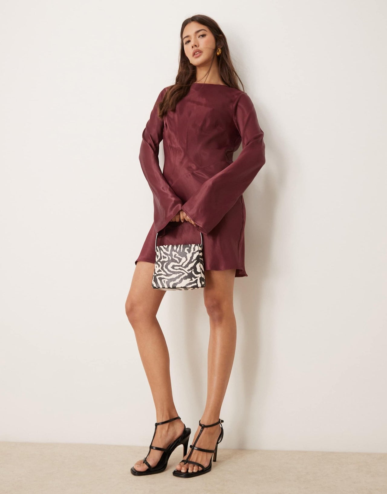 ASOS DESIGN angel sleeve low back mini dress - ASOS Sample Sale