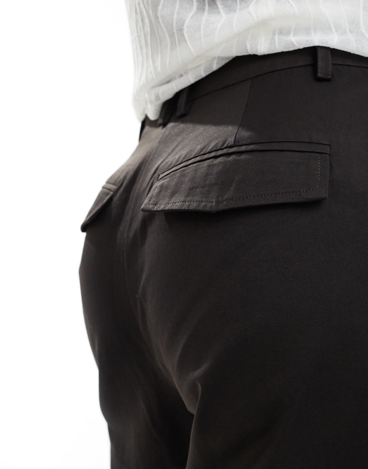 ASOS DESIGN arch volume leg tailored trouser in black - ASOS Sample Sale