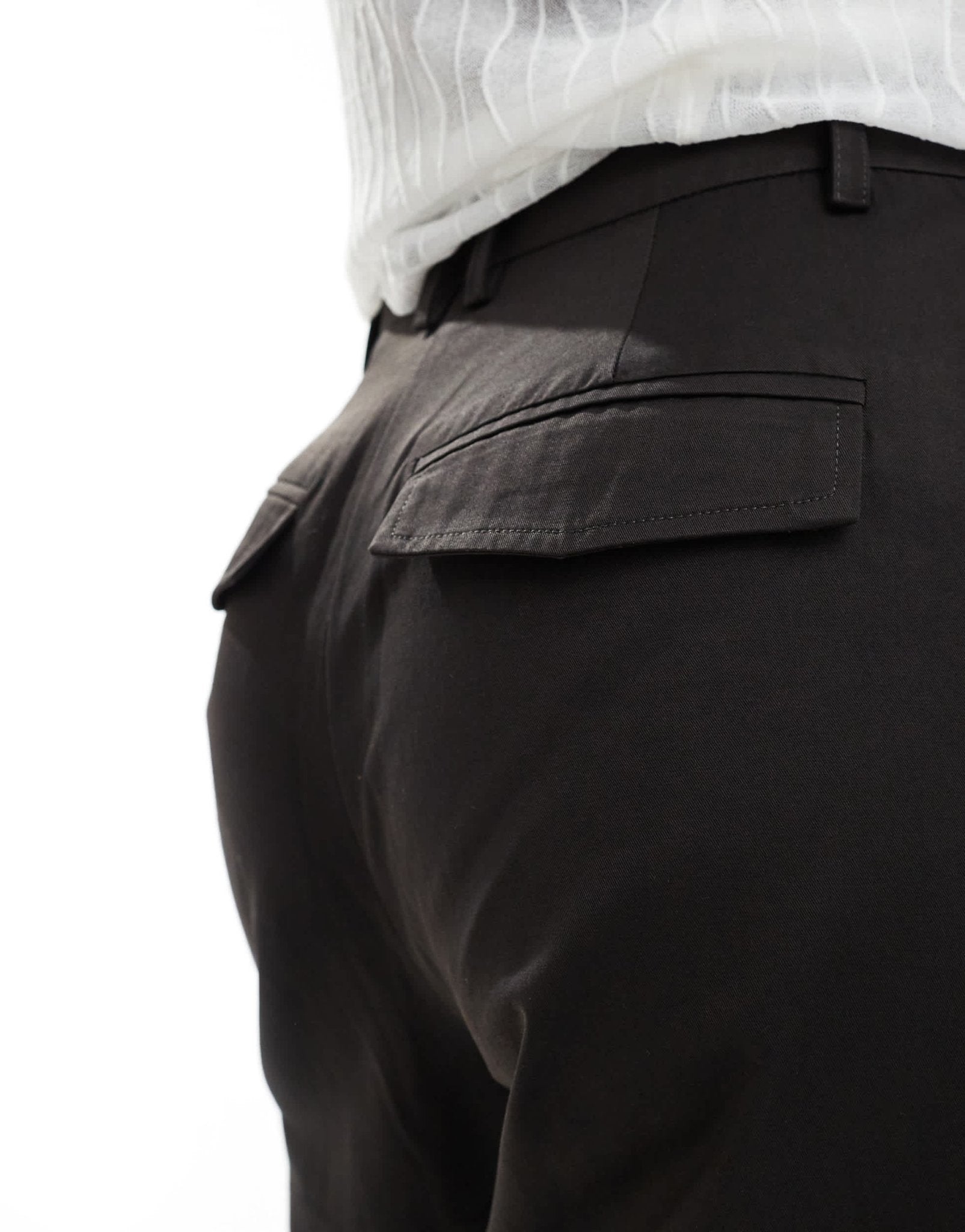 ASOS DESIGN arch volume leg tailored trouser in black - ASOS Sample Sale