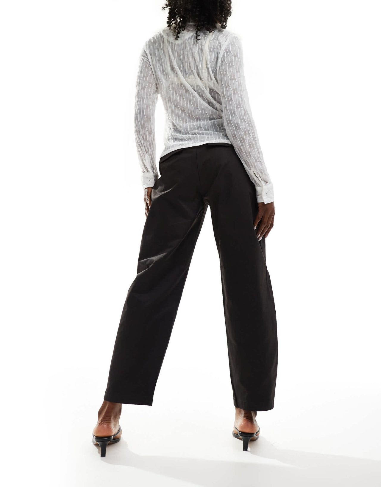 ASOS DESIGN arch volume leg tailored trouser in black - ASOS Sample Sale