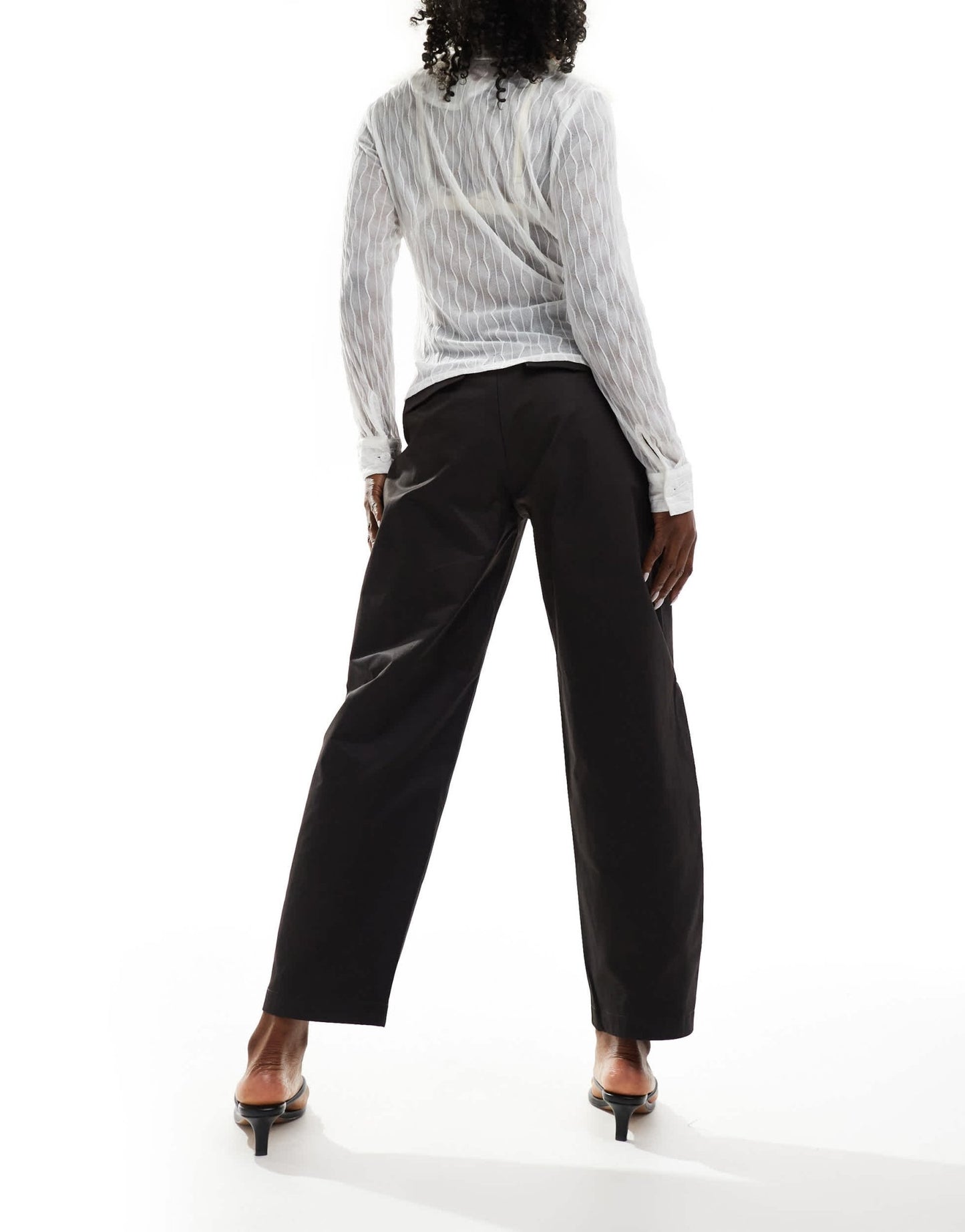 ASOS DESIGN arch volume leg tailored trouser in black - ASOS Sample Sale