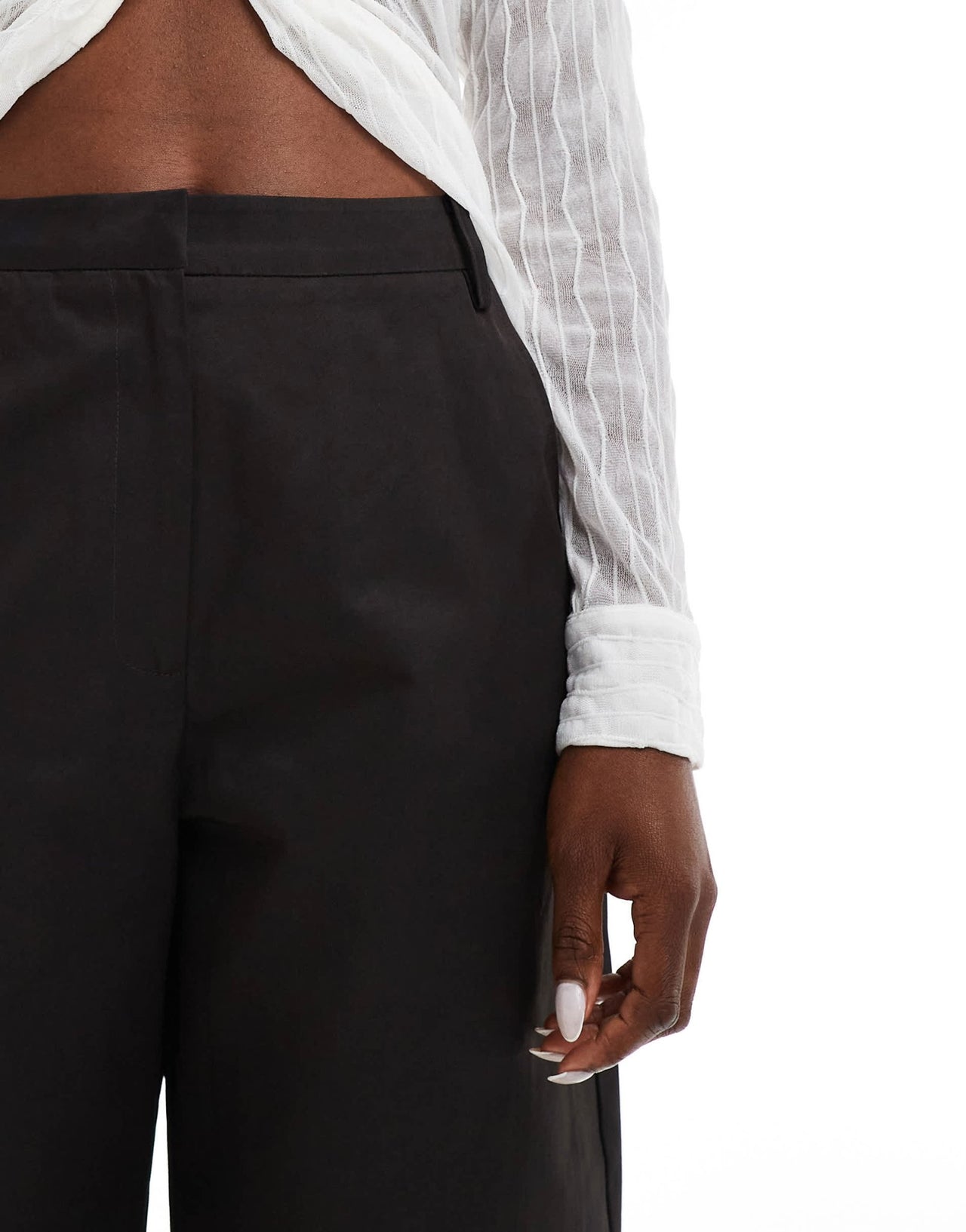 ASOS DESIGN arch volume leg tailored trouser in black - ASOS Sample Sale