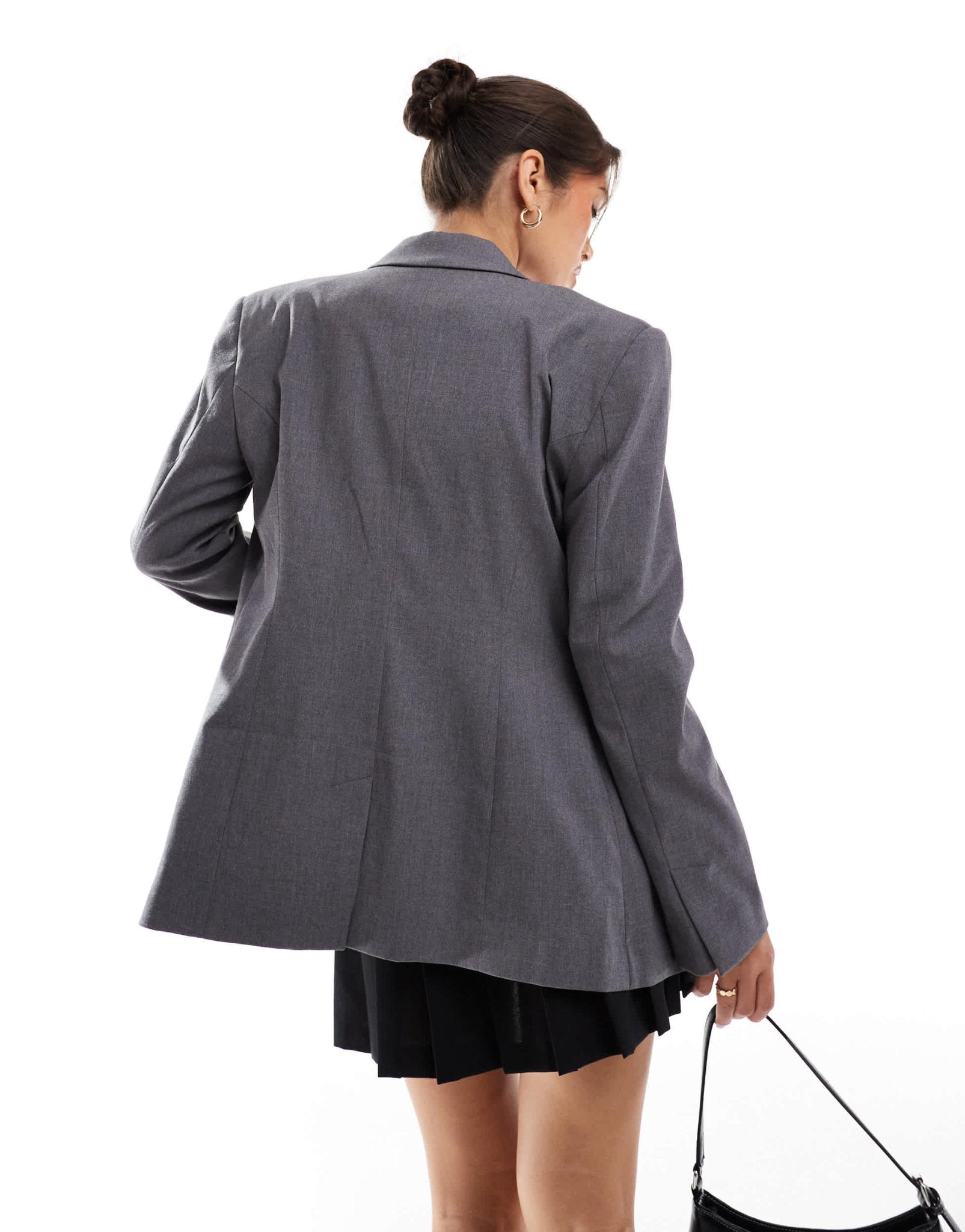 ASOS DESIGN asymmetric drape blazer in grey - ASOS Sample Sale