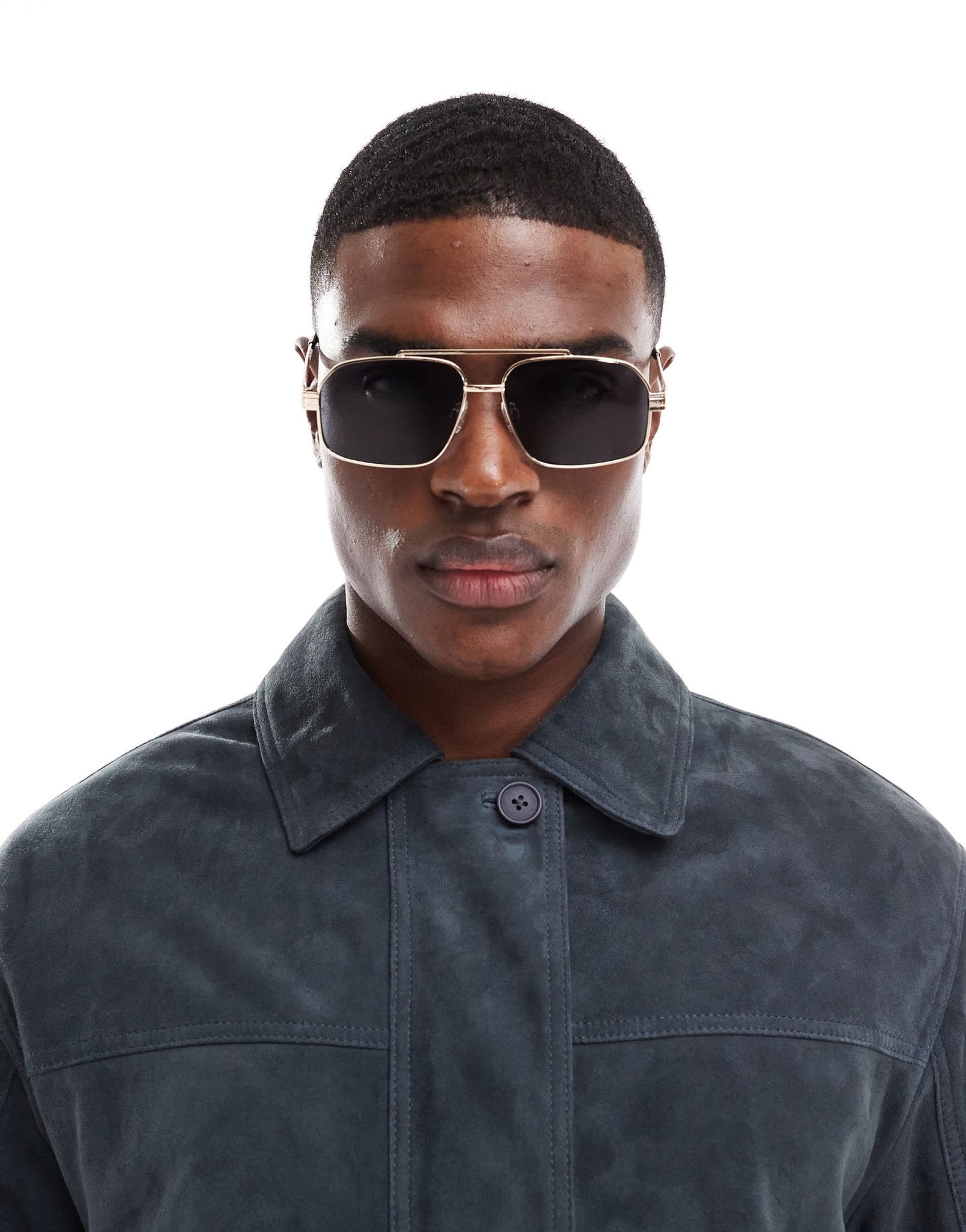 ASOS DESIGN aviator sunglasses with black smoke lens and gold metal frame - ASOS Sample Sale