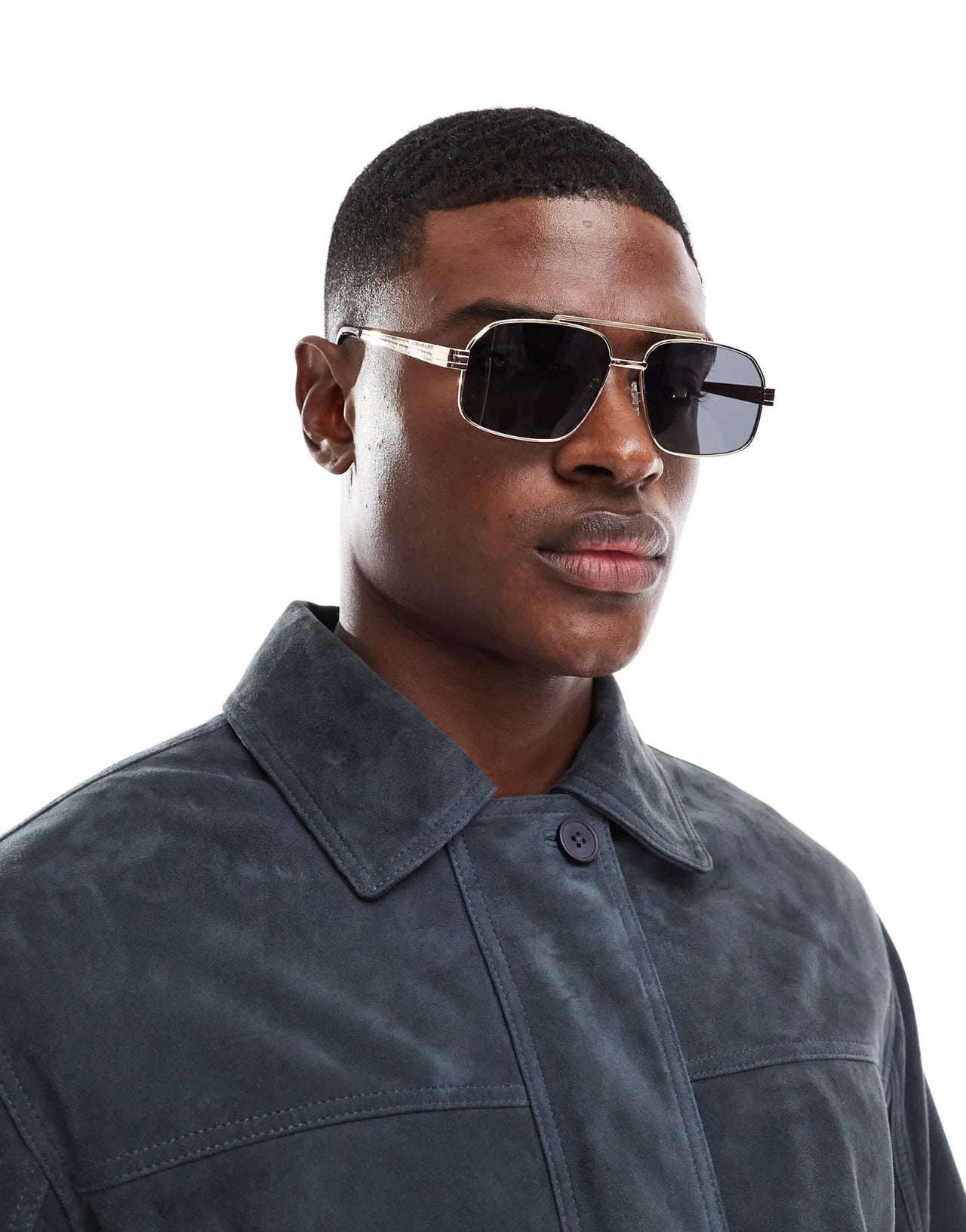 ASOS DESIGN aviator sunglasses with black smoke lens and gold metal frame - ASOS Sample Sale