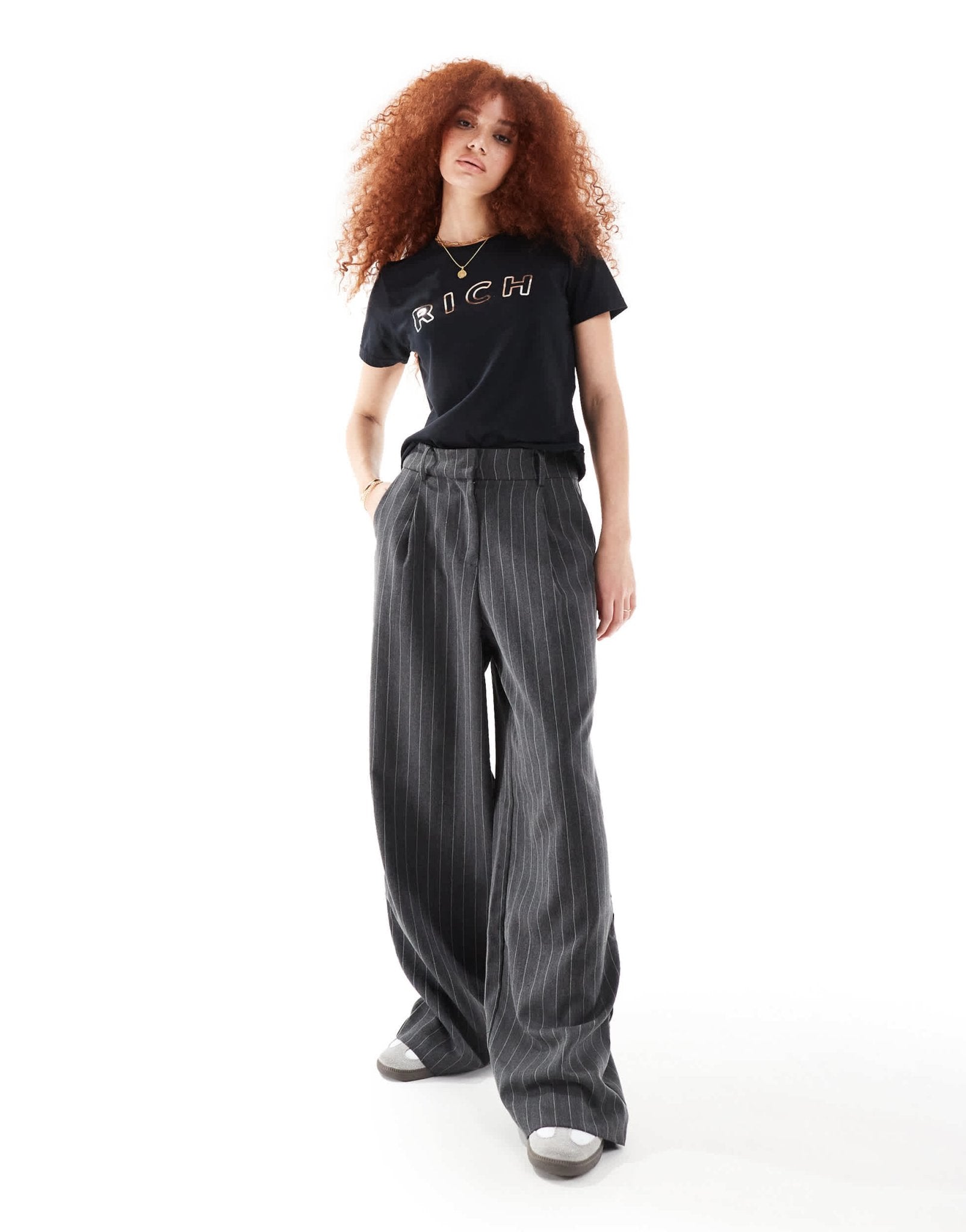 ASOS DESIGN baby tee with chrome rich graphic in black - ASOS Sample Sale
