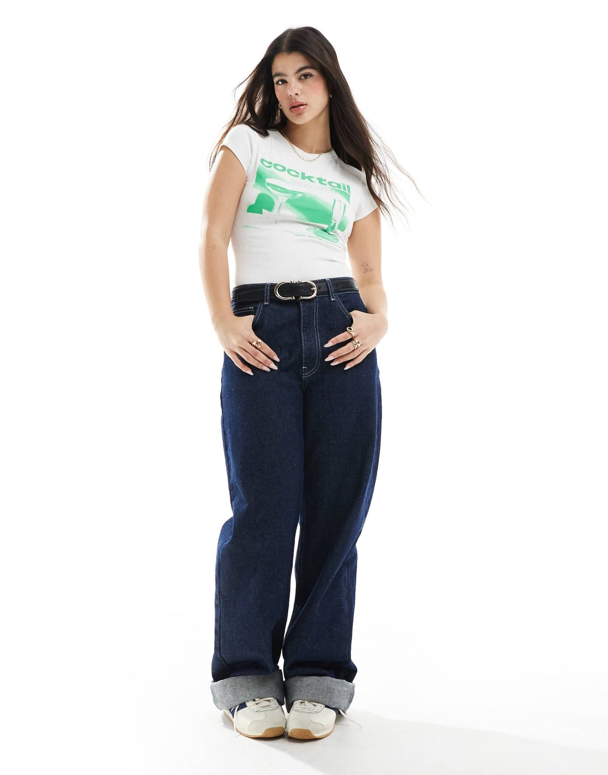 ASOS DESIGN baby tee with cocktail graphic in white - ASOS Sample Sale