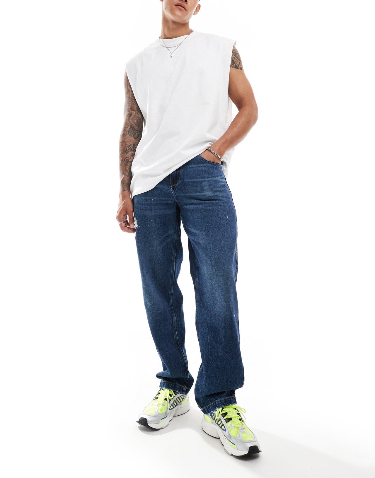 ASOS DESIGN baggy jeans in mid wash blue - ASOS Sample Sale