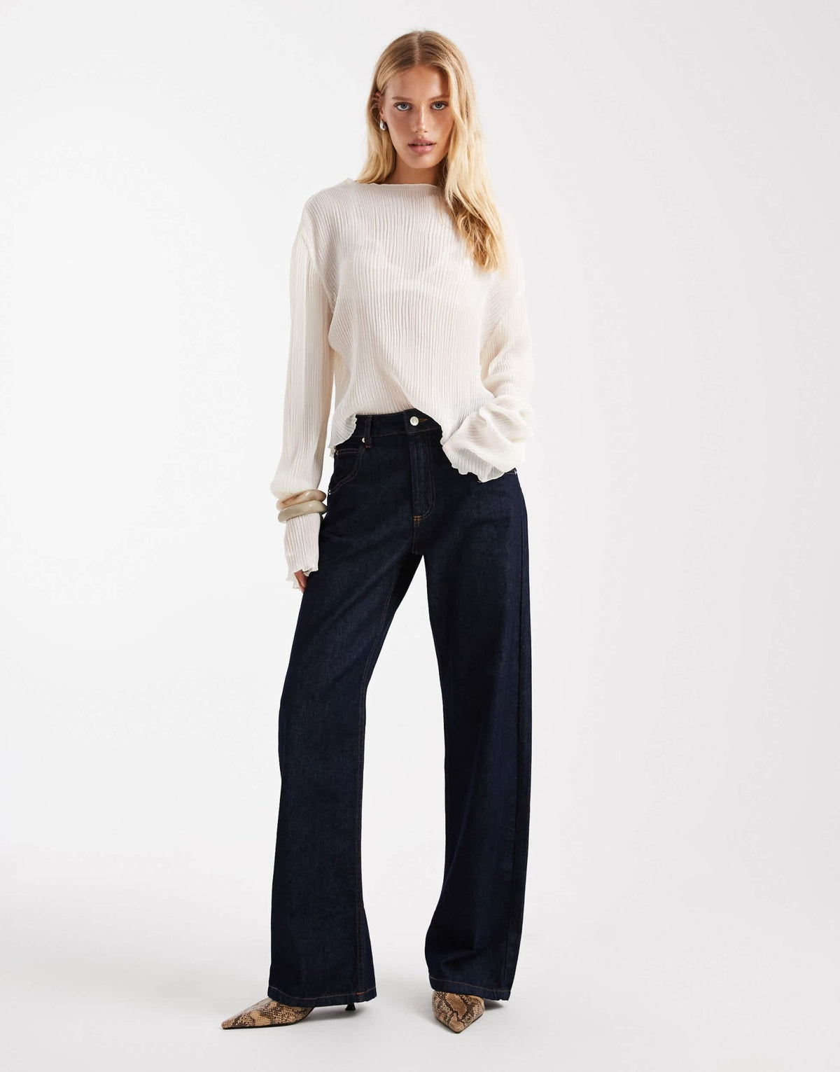 ASOS DESIGN baggy jeans with cinch back in raw denim wash - ASOS Sample Sale