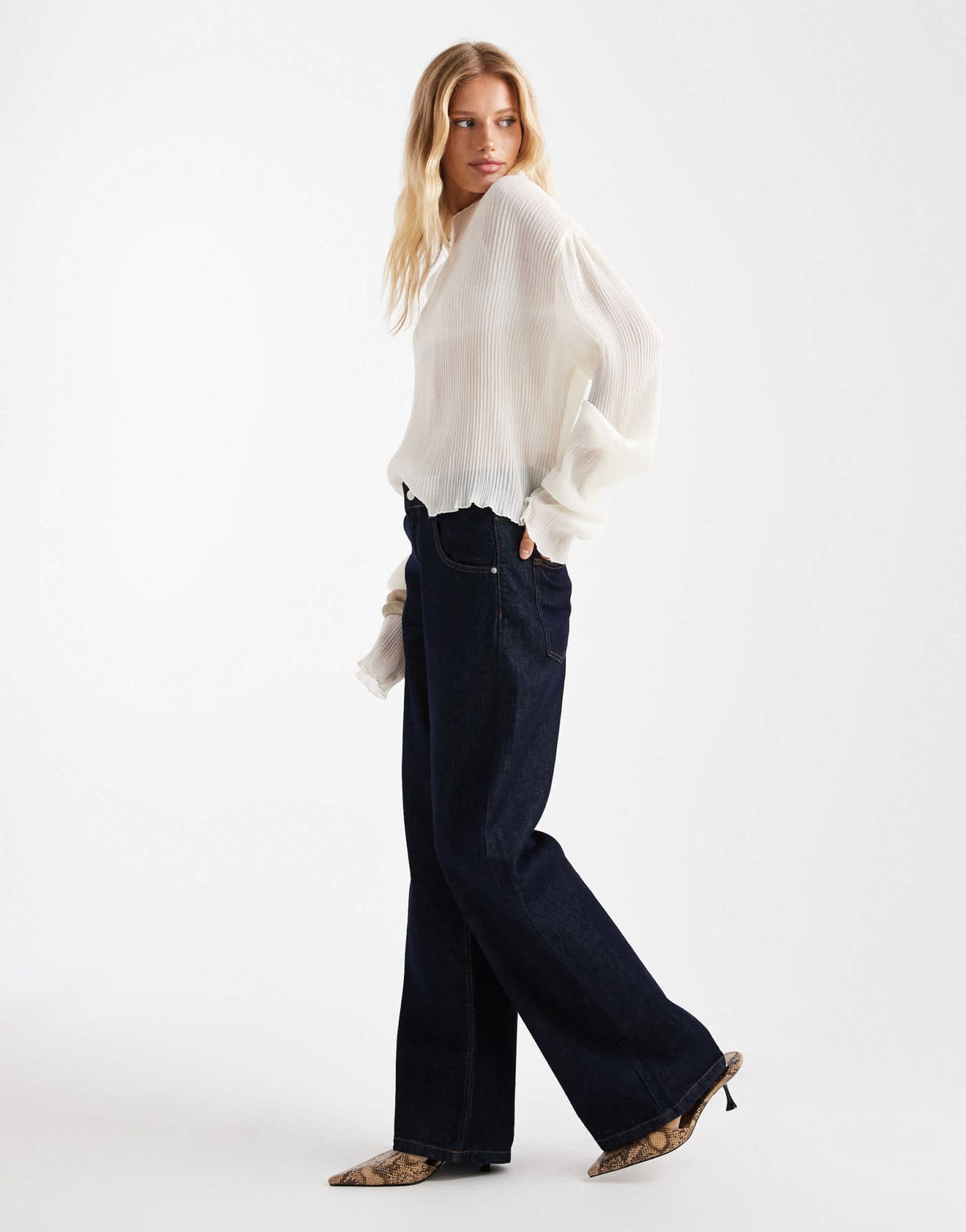 ASOS DESIGN baggy jeans with cinch back in raw denim wash - ASOS Sample Sale