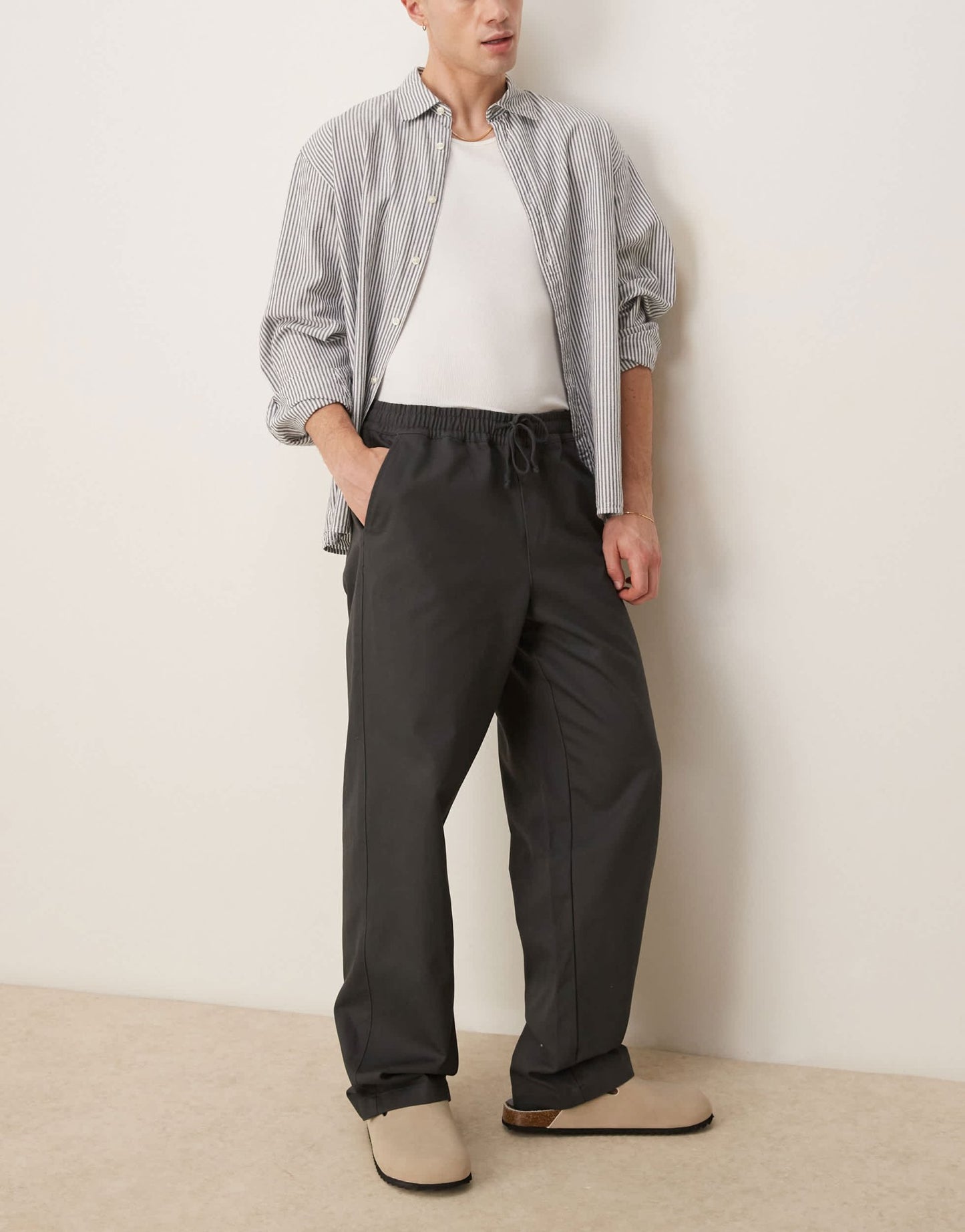 ASOS DESIGN baggy pull on trouser in charcoal grey - ASOS Sample Sale