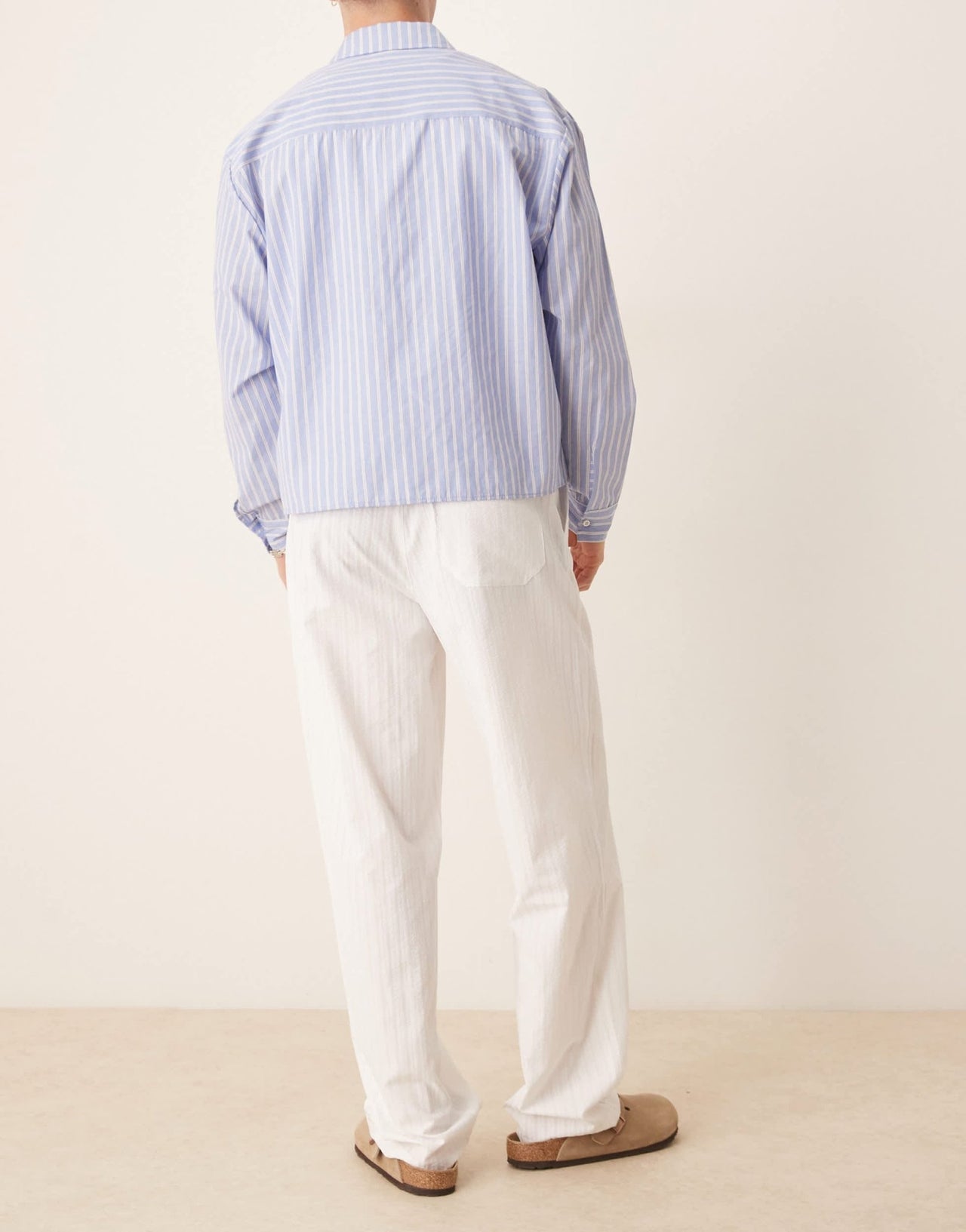 ASOS DESIGN baggy striped trouser in white - ASOS Sample Sale