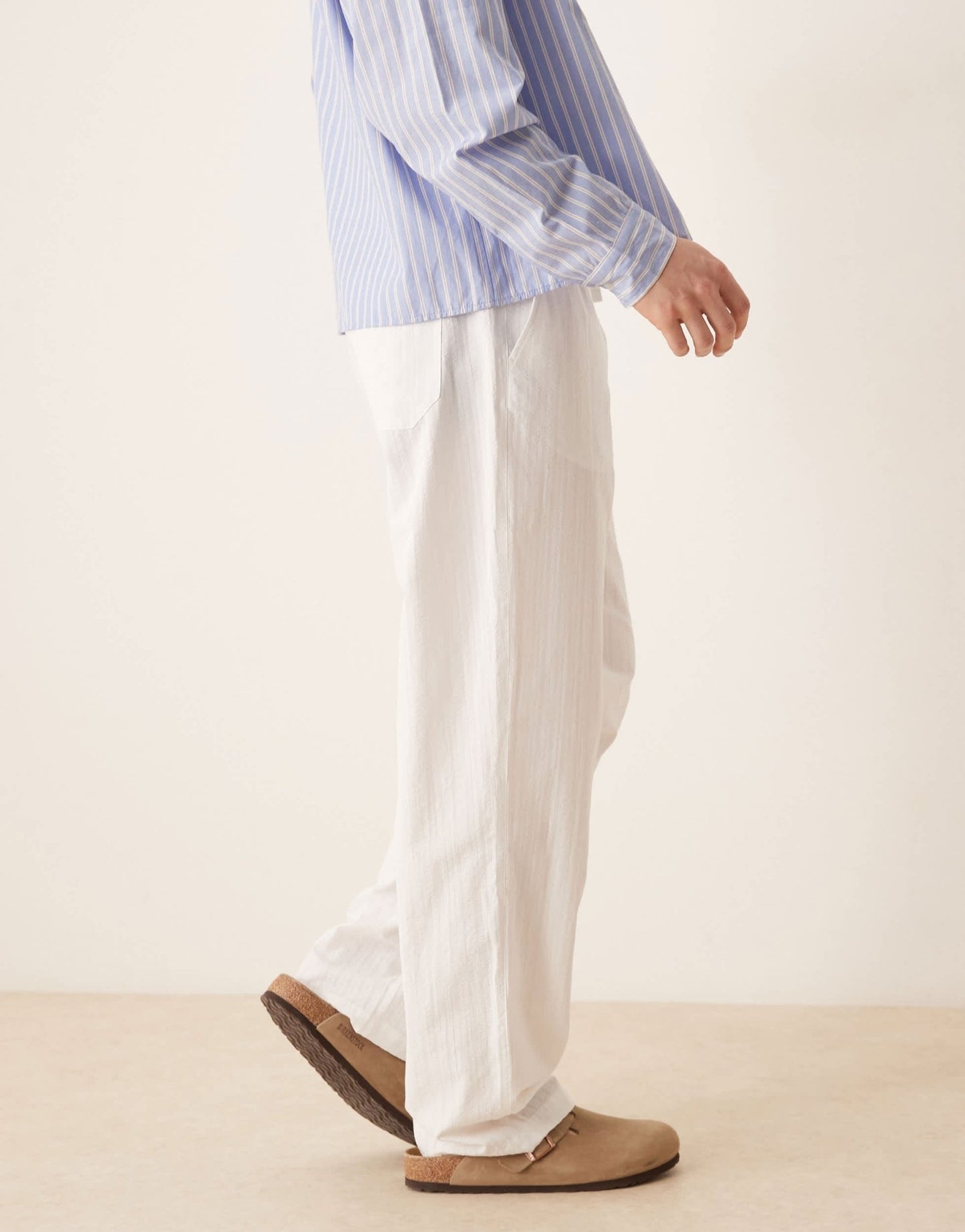 ASOS DESIGN baggy striped trouser in white - ASOS Sample Sale