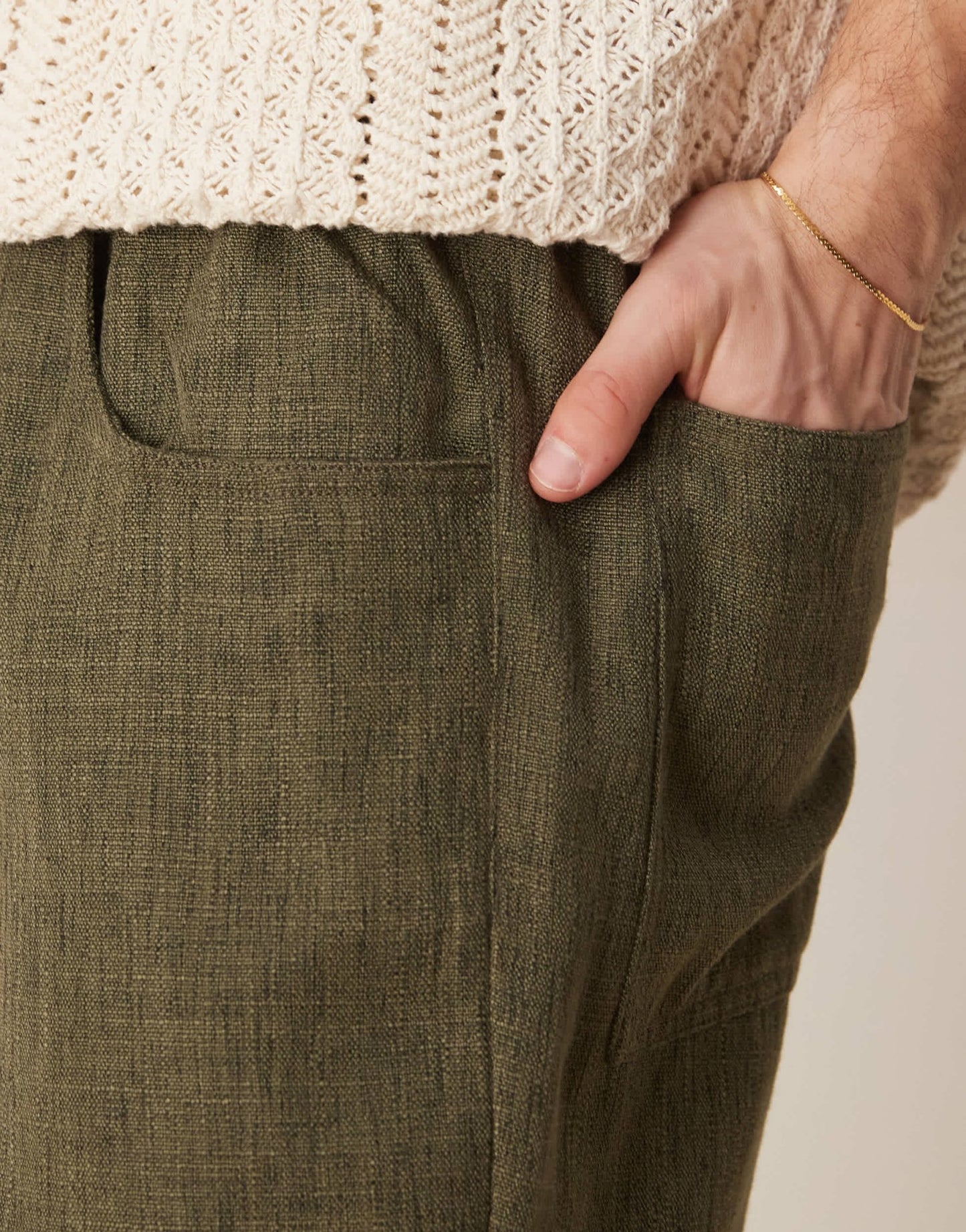ASOS DESIGN baggy trouser with drawstring in khaki - ASOS Sample Sale