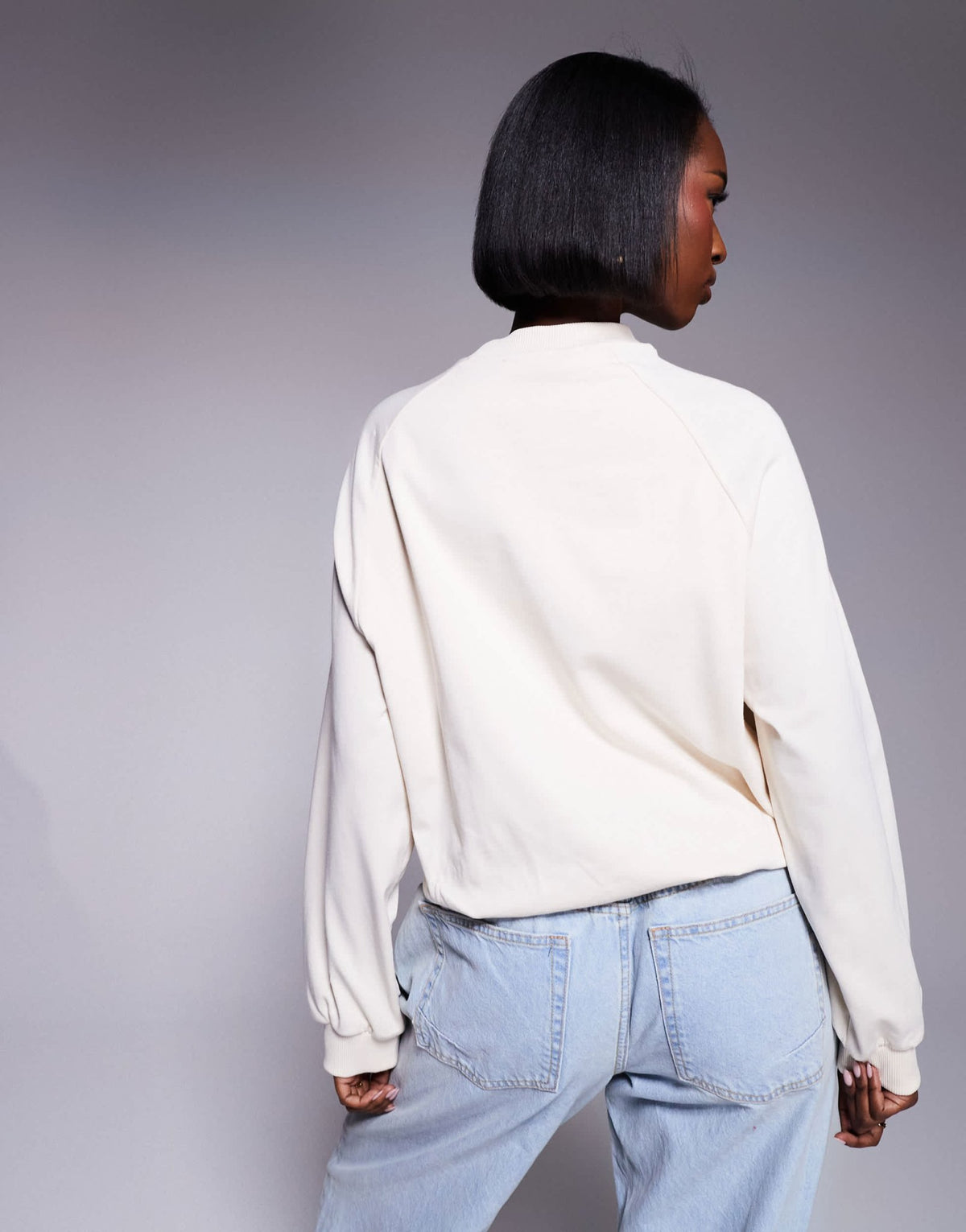 ASOS DESIGN balloon hem sweat in ecru - ASOS Sample Sale