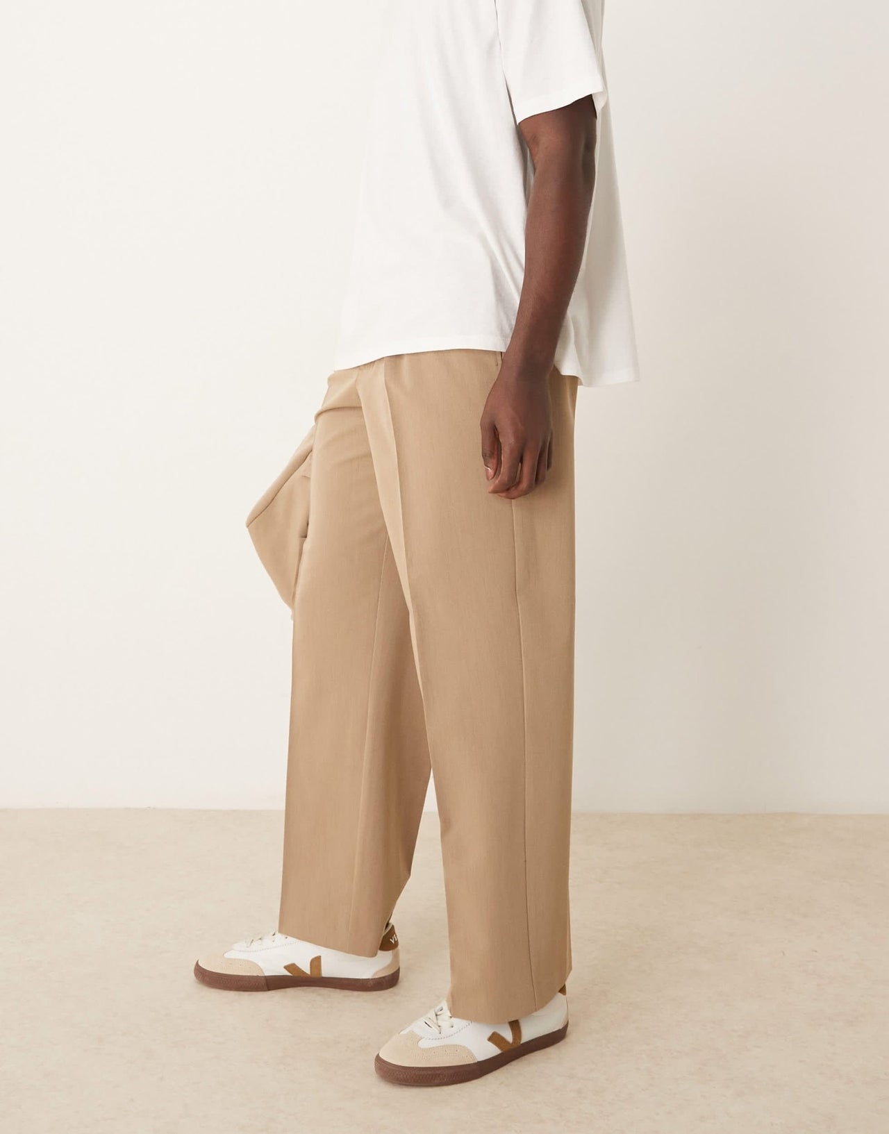 ASOS DESIGN balloon suit trousers in dark stone - ASOS Sample Sale