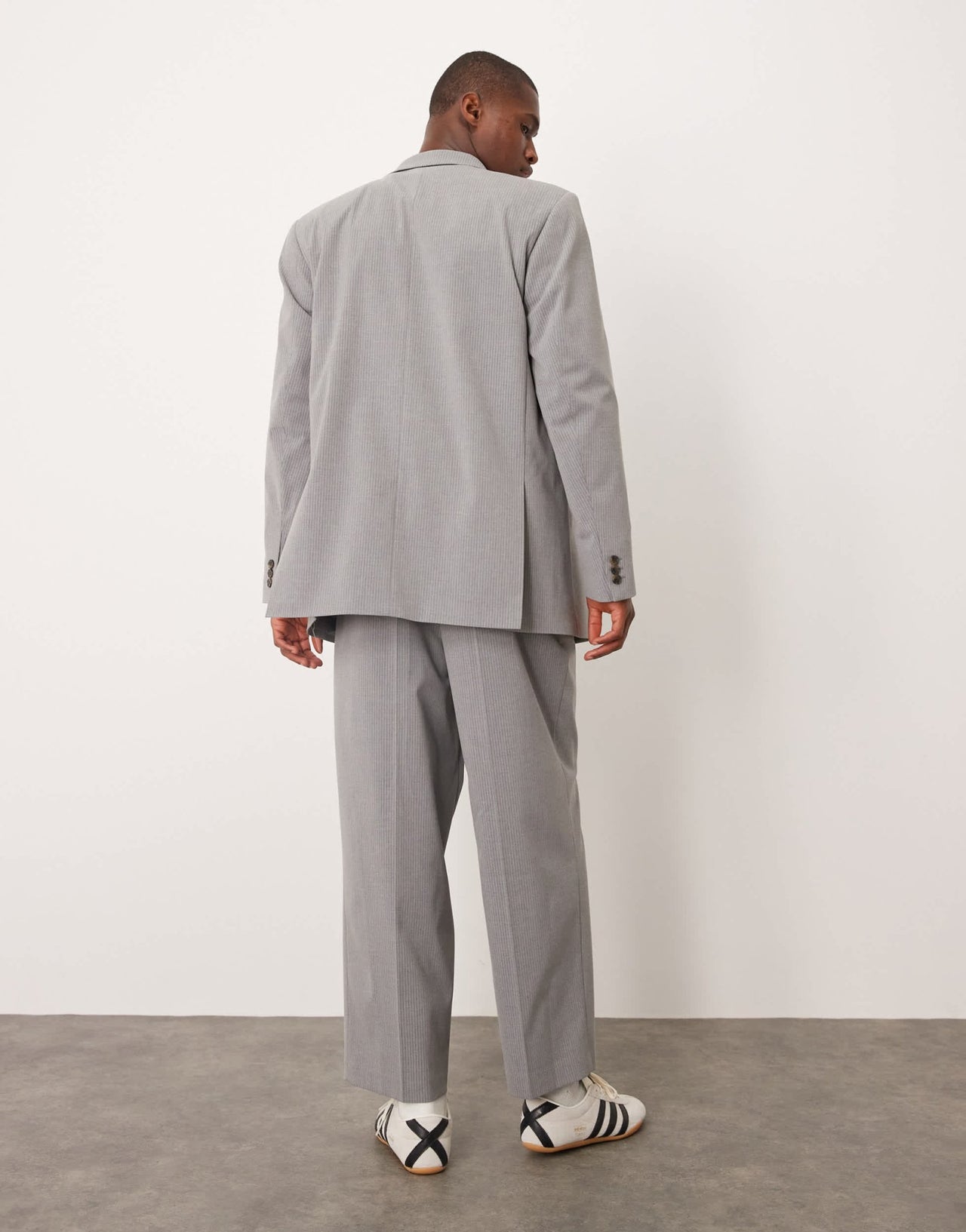 ASOS DESIGN balloon suit trousers in grey pinstripe - ASOS Sample Sale