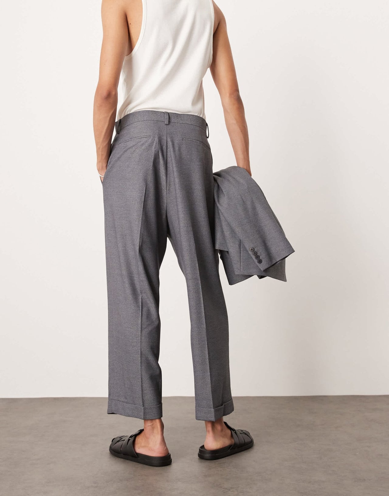 ASOS DESIGN balloon suit trousers in grey texture - ASOS Sample Sale