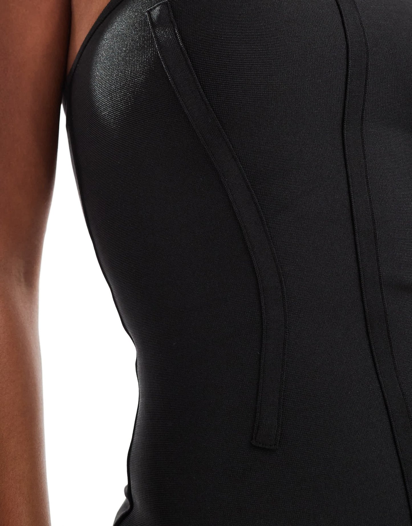 ASOS DESIGN bandage seam detail mini bandeau dress in black - ASOS Sample Sale