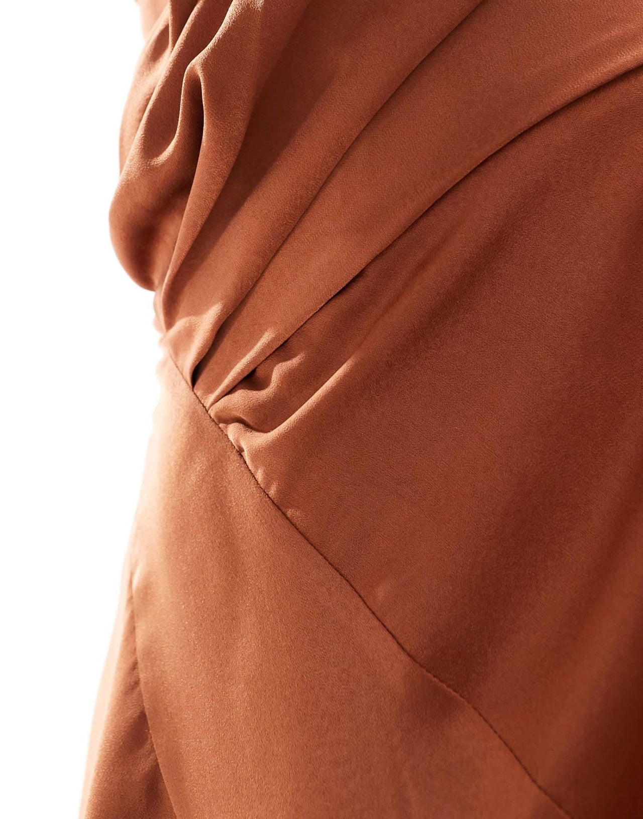 ASOS DESIGN bandeau asymmetric bias satin mini dress in chocolate - ASOS Sample Sale